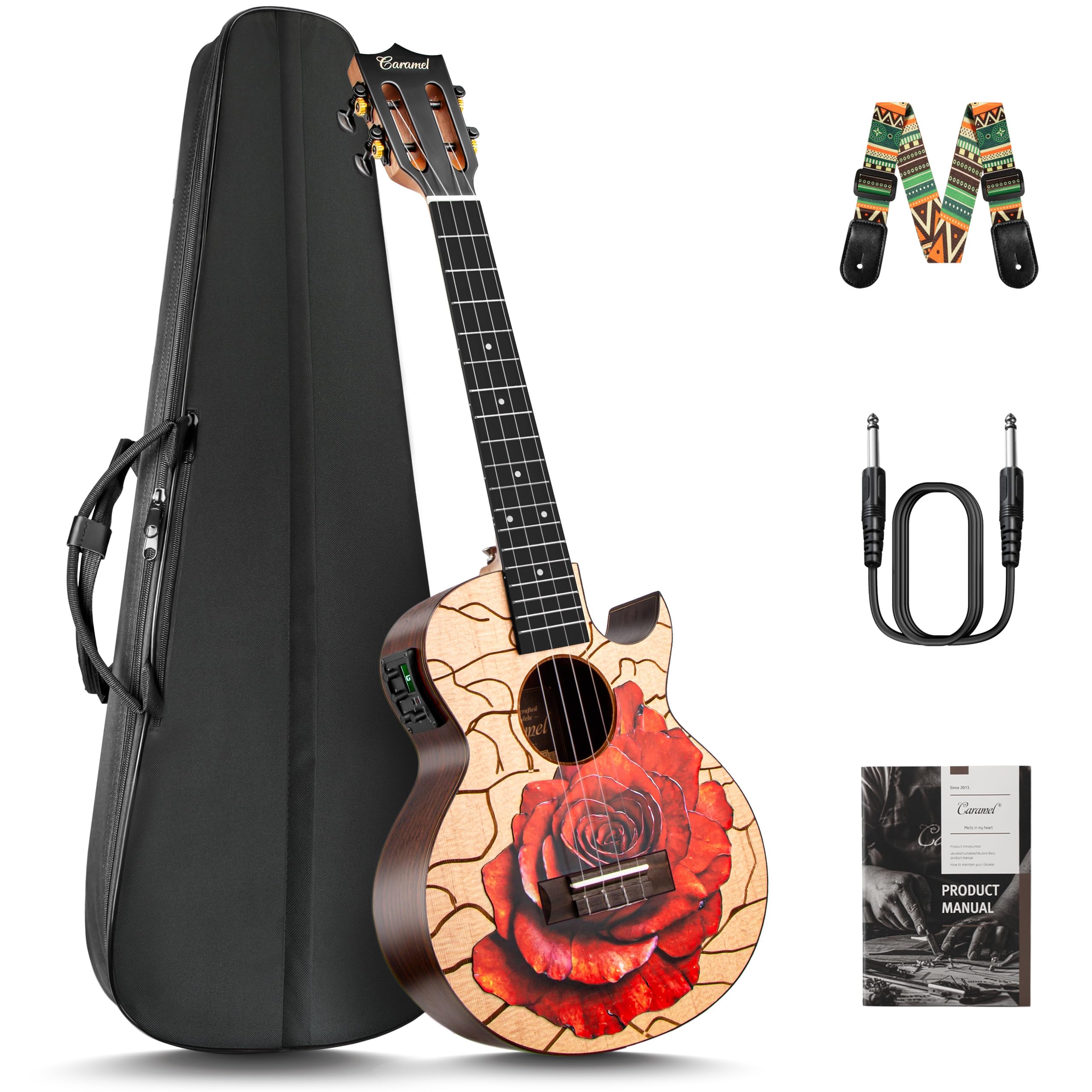 弦楽器 user_ecf80efe Amazon.com: Caramel TEM39 26 Inch Electric Tenor All Solid Spruce