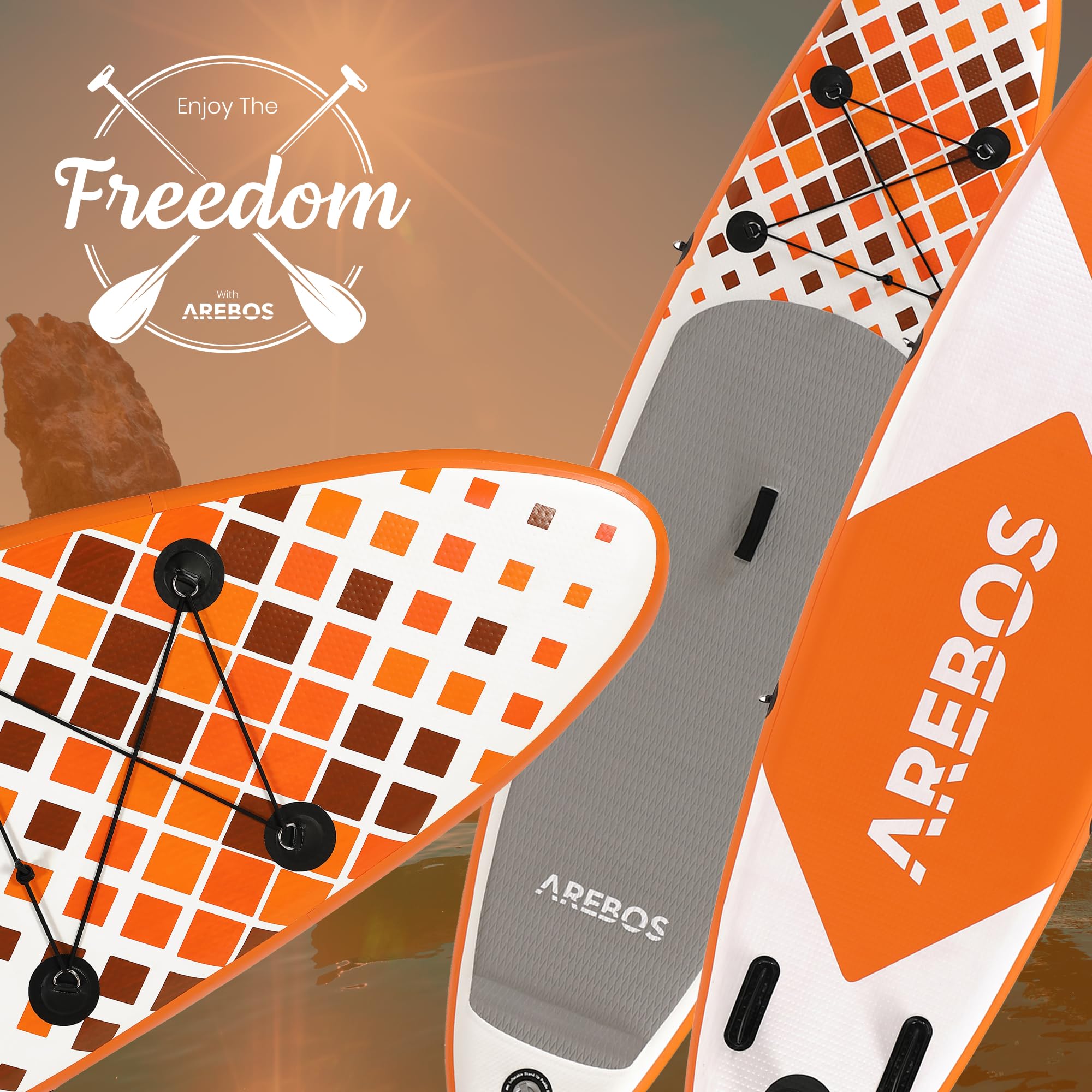 Arebos Poggiapiedi SUP Board Stand Up Paddle 32 cm, diametro tubo 2,2 cm