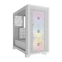 CORSAIR 3000D RGB AIRFLOW Case per PC Mid-Tower – 3 Ventole AR120 RGB – Supporto di GPU a Tre Slot – Spazio per Alloggiare Fino a 8 Ventole da 120 mm – Design con Flusso D’aria Elevato – Bianco