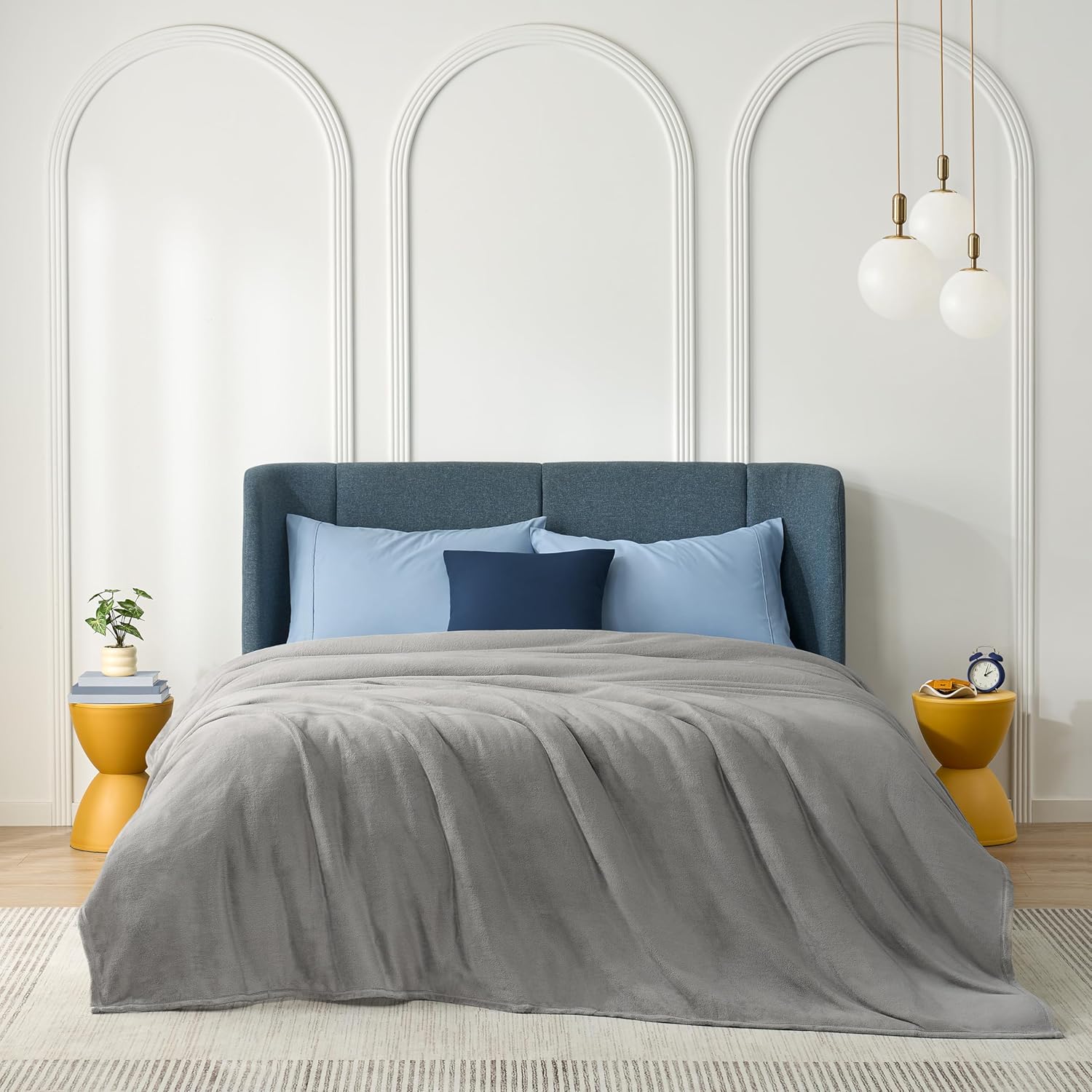 Casual Living Full/Queen Fleece Blanket Fluffy Soft Warm Cozy Bed Blankets for Bedroom Decor Plush Thick Fuzzy Oversized Big Flannel Throw for Bed Chair or Outdoor, 90-inch x 90-inch, Light Grey - Image 2