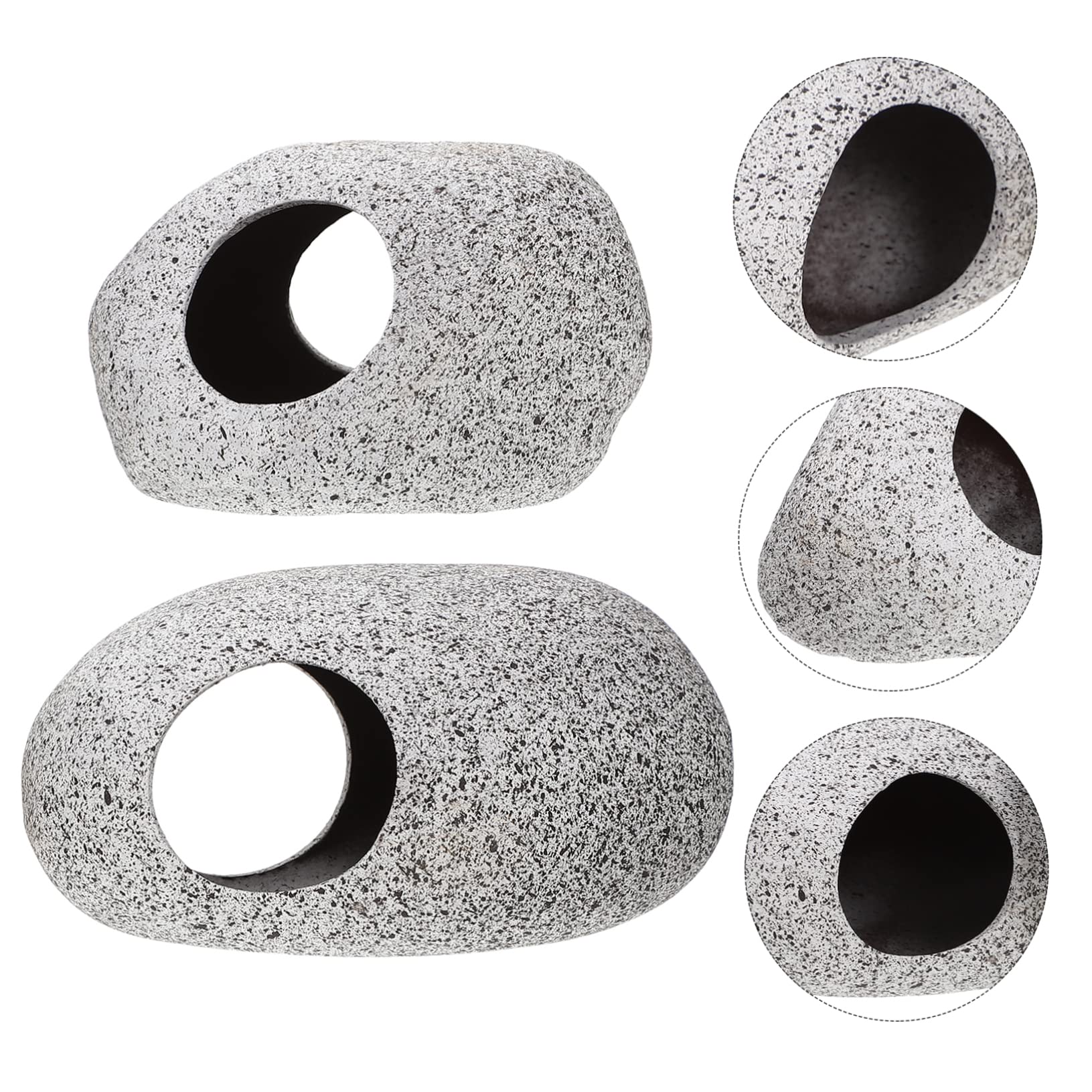 BESPORTBLE 3 Juegos Olla De Barro del Tanque De Peces Escondites De Cuevas De Peceras Coral Decoraciones De Peceras Roca del Acuario Escondites De Peceras Arcilla Morada 2 Piezas * 3