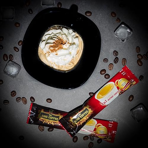 Miniatura 8 de TNI King Coffee Café vietnamita instantáneo 3 en 1, 100 paquetes de una sola porción  Palitos individuales de tamaño de bolsillo  Mezclado con café,
