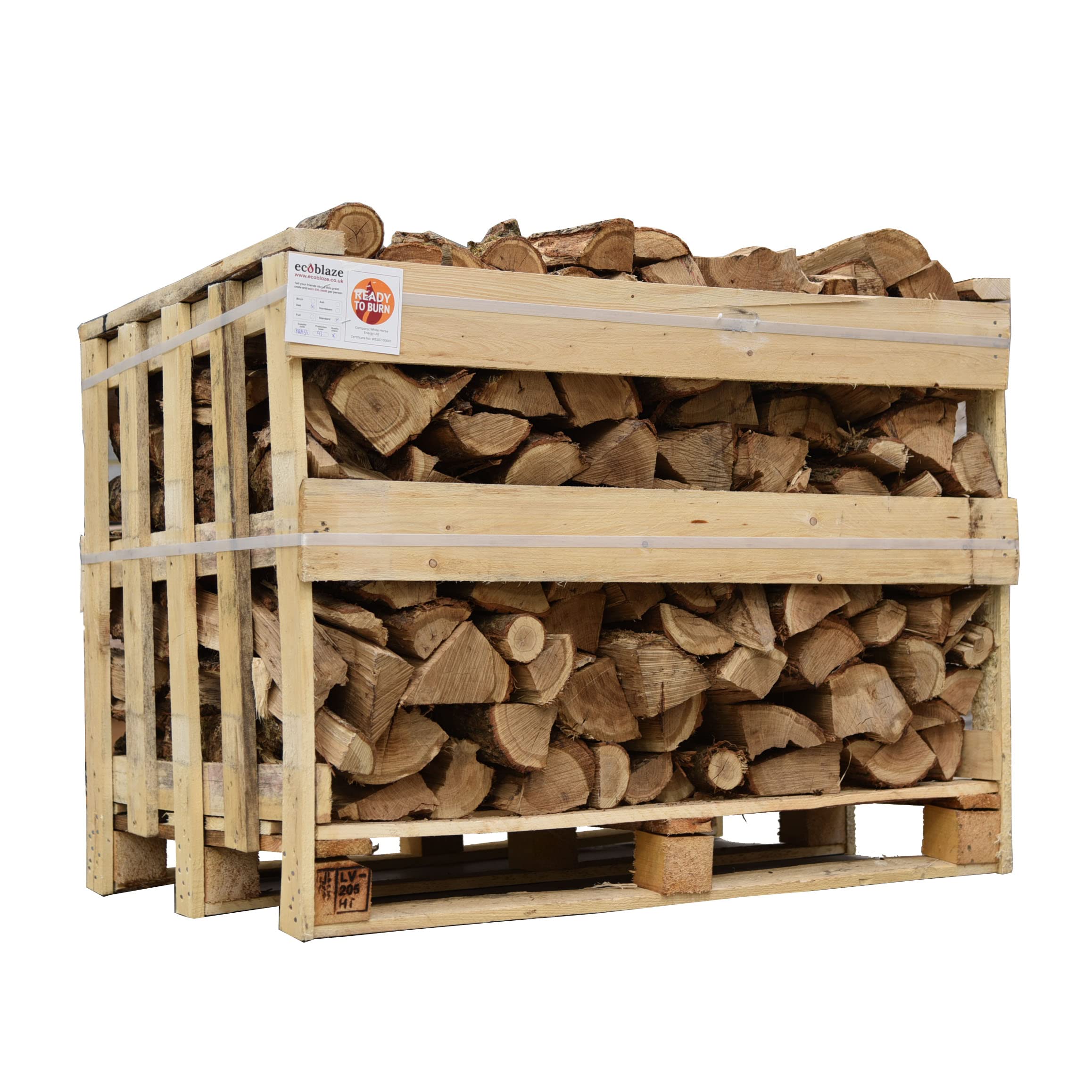 Ecoblaze Kiln Dried Oak Firewood (600 Litres) - Pizza Oven Wood - Hardwood Logs for Wood Burners - Perfect for Fire Pits, Chiminea's, Fireplaces and Campfires - Dried Under 20% - Standard Crate
