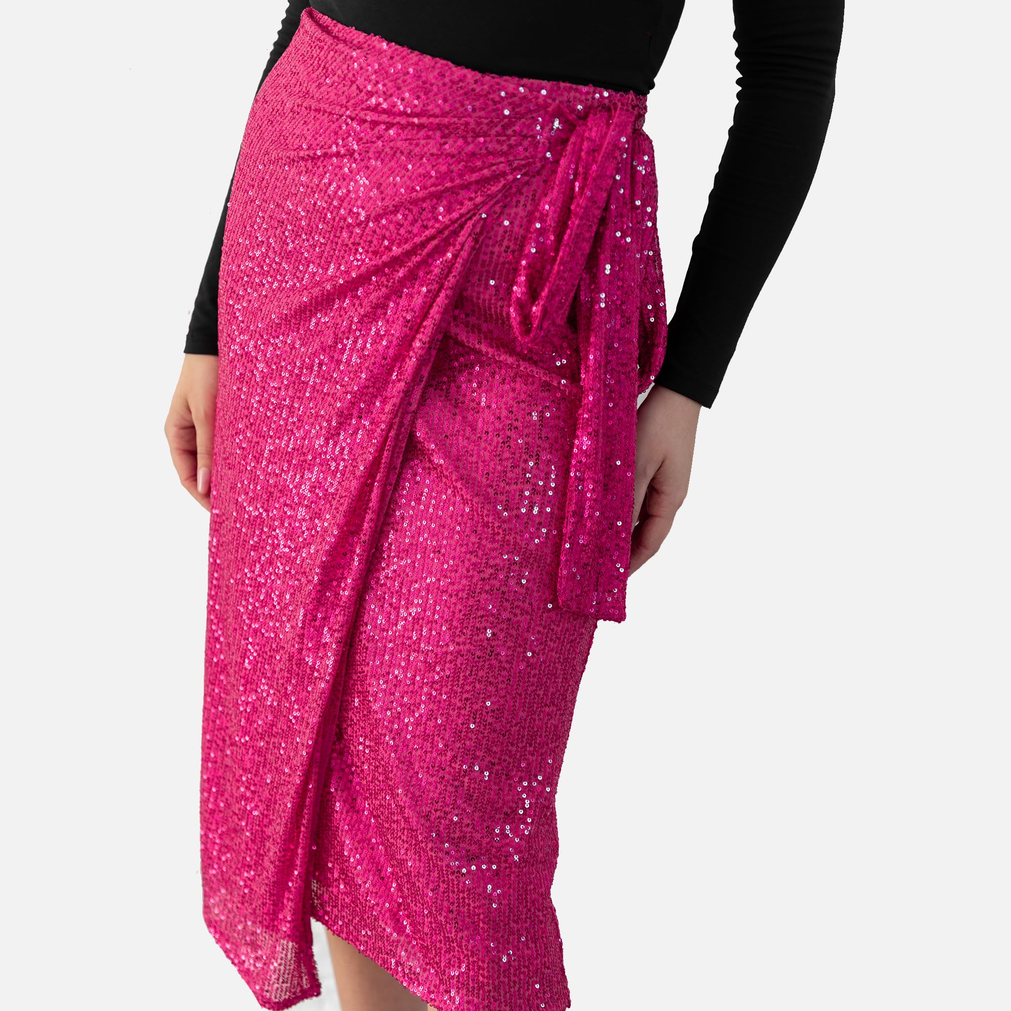 Lovedrobe Women's Midi Skirt Ladies Wrap Sequin Embellished Lined Evening Occasion Party Wear