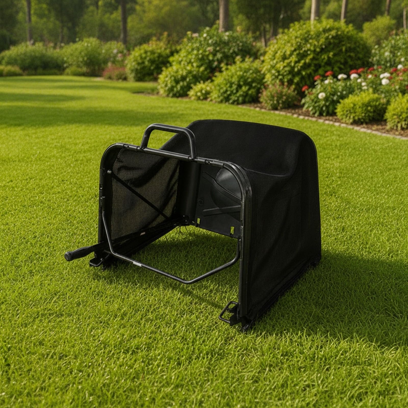 Harilla Bolsa para Recoger Césped Cortacésped con Armazón Fuerte Malla Aireada Accesorio Funcional para Trabajo Jardinería en Fincas y Huertos.