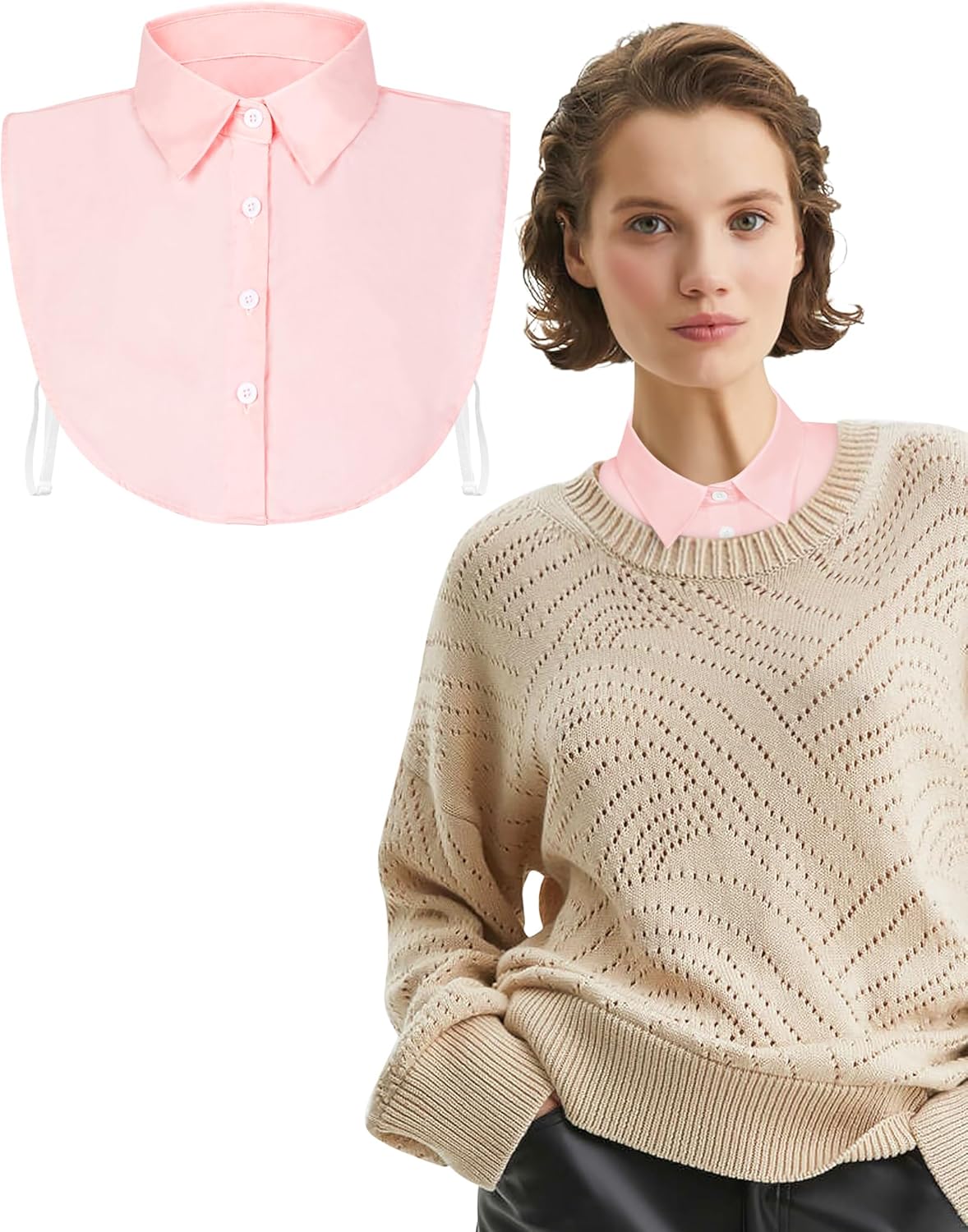 Beige dames kraagje - Losse Blouse Kraagjes