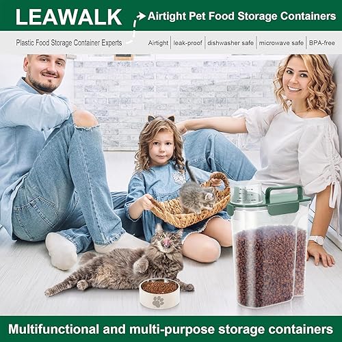 Miniatura 6 de Contenedor de almacenamiento de 5 a 7 libras, recipientes portátiles para alimentos para mascotas con boquilla grande y taza mejoradas, dispensador