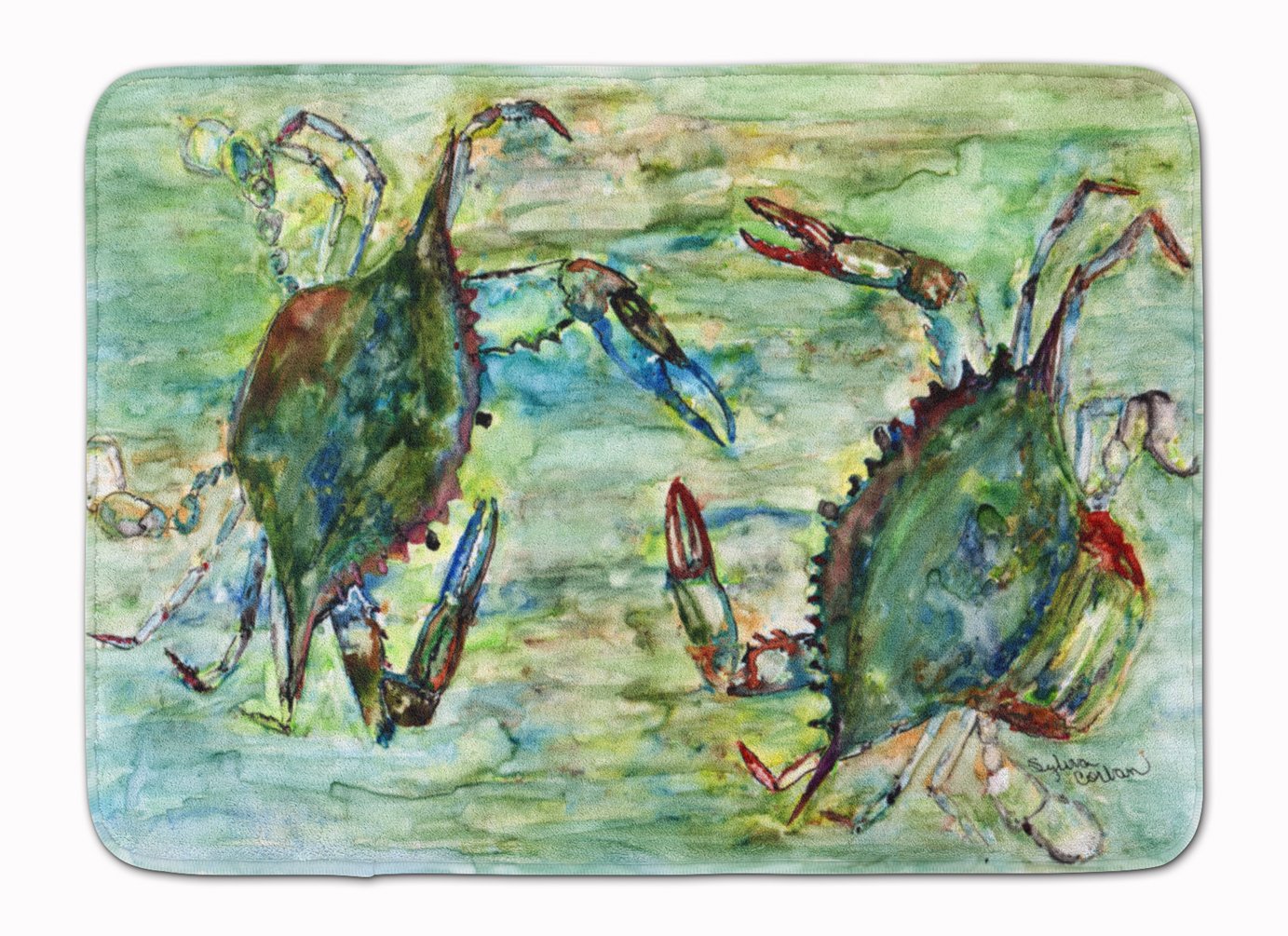 Blue Crab tapis de sol déco cuisine et terrasse couverte style bord de mer