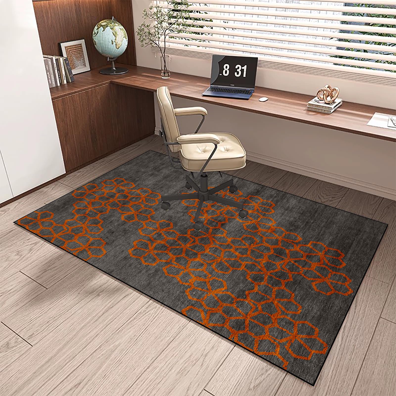 Teppich-Stuhlmatte Gaming 80 x 120 cm Teppich Bodenschutzmatte Bürostuhl Teppich Unterlage-Kratzfest für Parkett und Hartböden Bürostuhl Unterlage für Stühle Anti-Silp Schutzmatte für Laminat