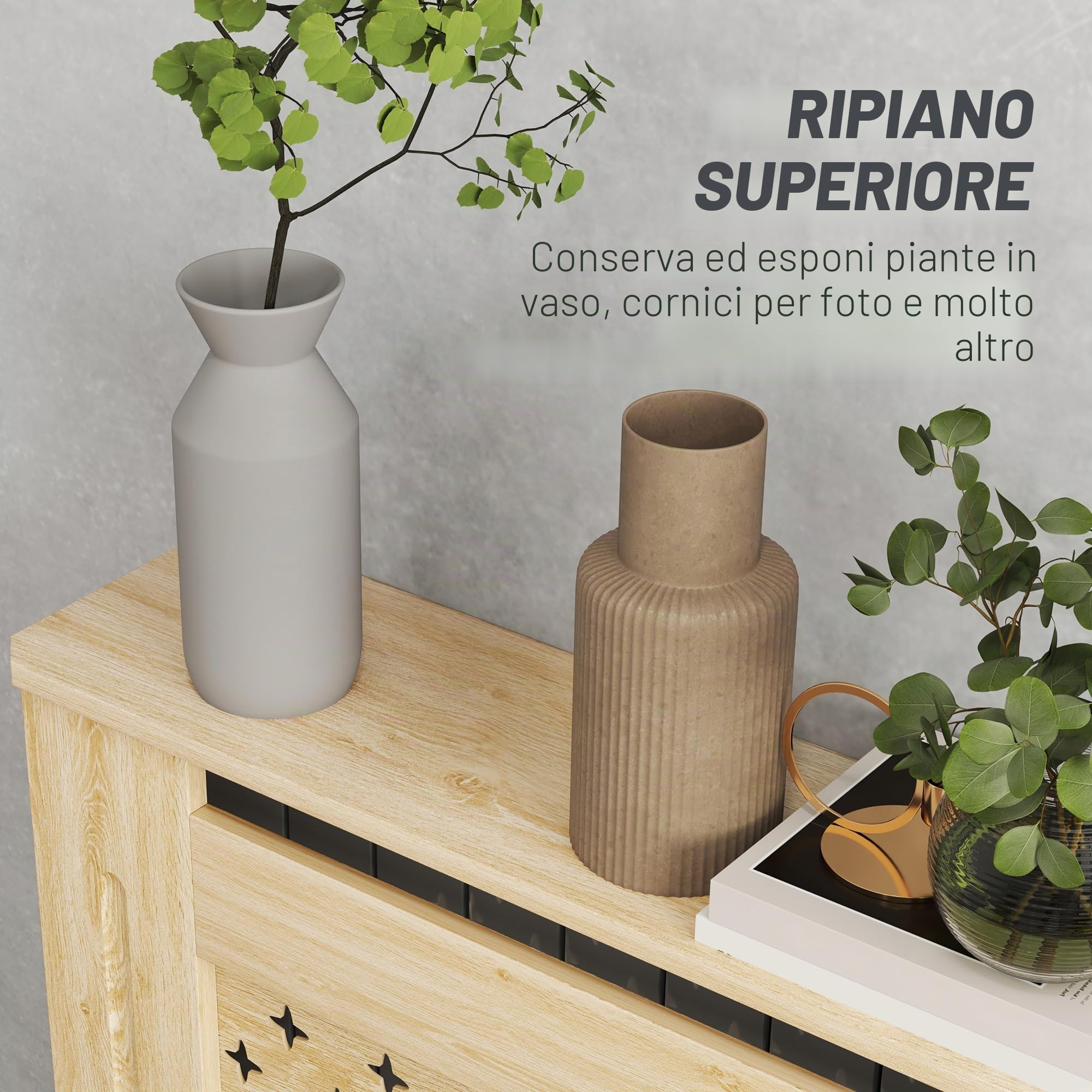 HOMCOM Copritermosifone in MDF 78x19x82 cm Copritermosifone per soggiorno Camera Corridoio Rovere