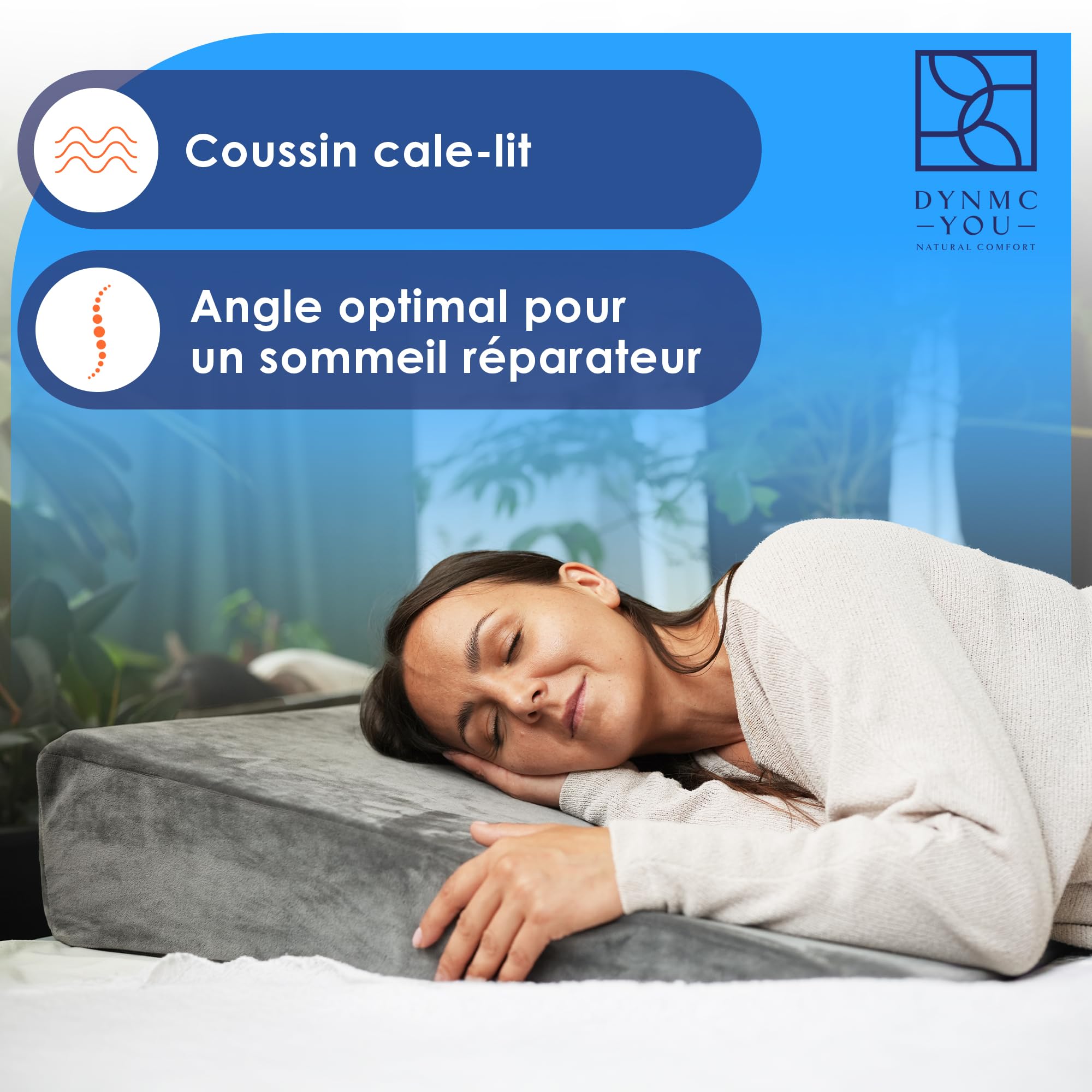 DYNMC you Coussin cale 80 cm – Soutien Ergonomique pour lit, canapé, Dos, Jambes ou Assise – Coussin Confortable pour Adultes (Gris, 80 cm)