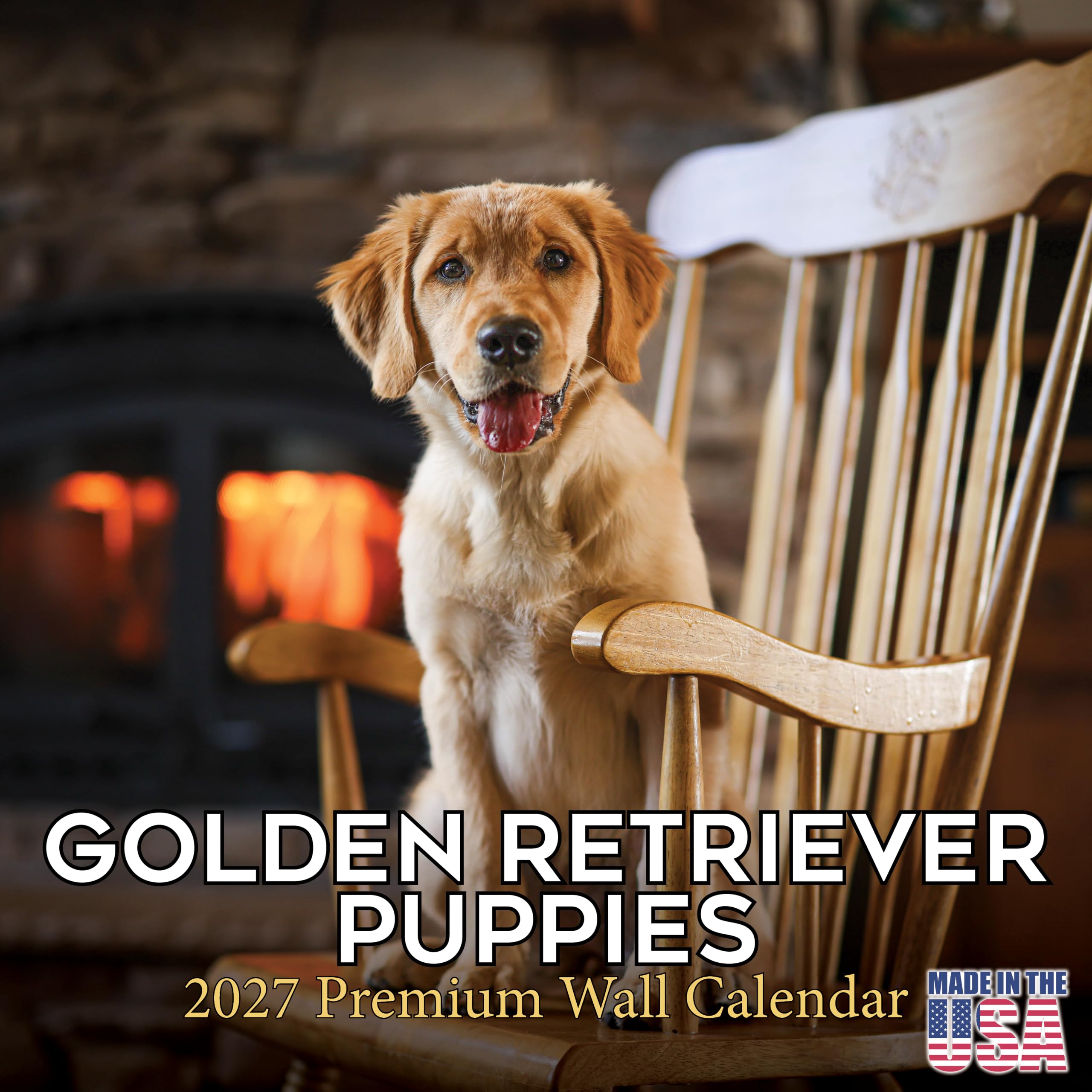Golden Retriever Puppies - 2026-2027 - 16 Months - 12" x 12" - Wallplanner. — image 1