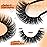 JIMIRE False Eyelashes 14 Pairs Full Faux Mink Lashes Fluffy D Curl Strip Lashes Look Like Eyelash Extensions 15MM Wispy Eyelashes Natural Fake Lashes Pack