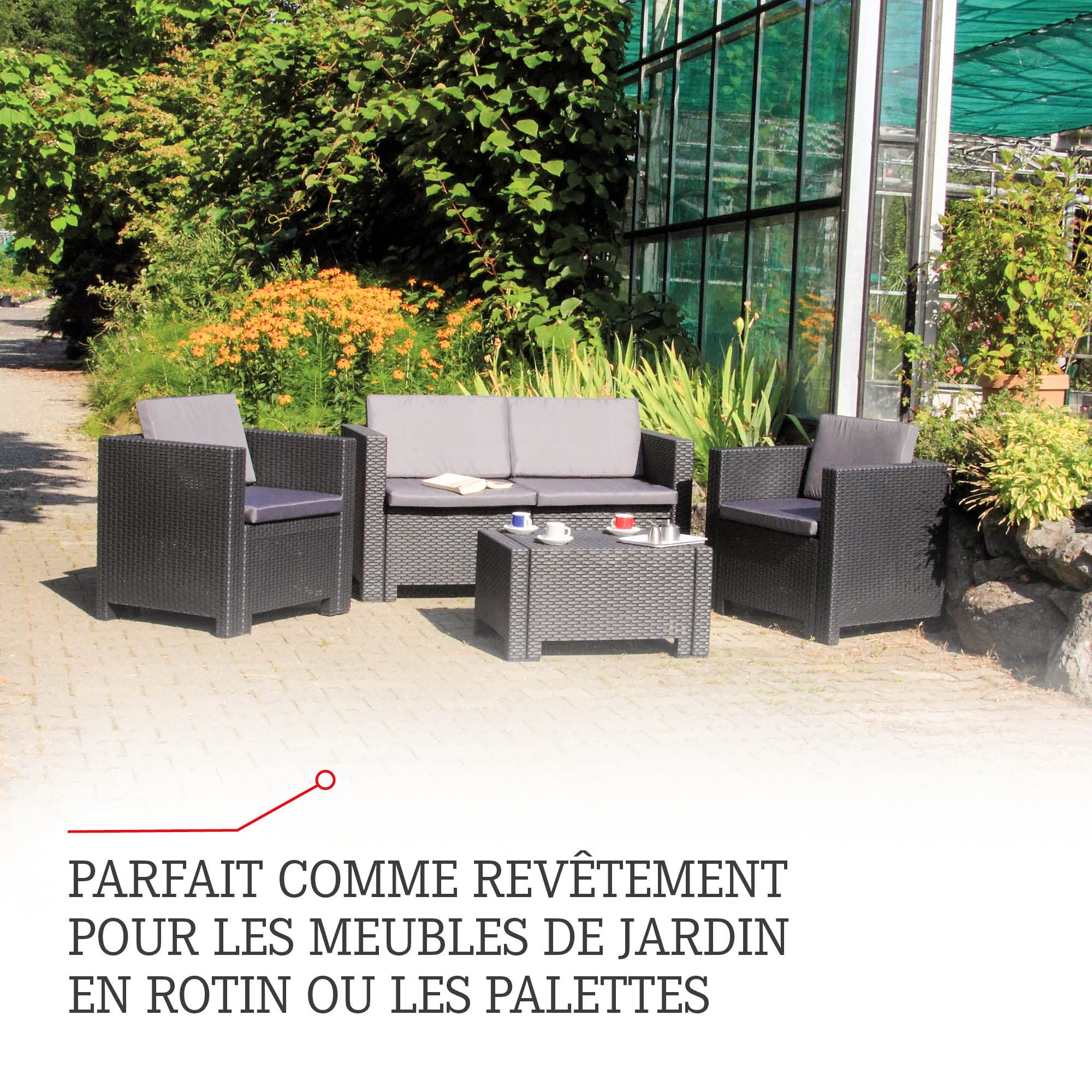 Beo Coussin 60x60 cm déperlant extérieur | Fabriqué en Europe | Coussin pour Palette avec Fermeture éclair et garnissage Amovible | Coussin d'assise Lavable | Coussin de Jardin Anthracite