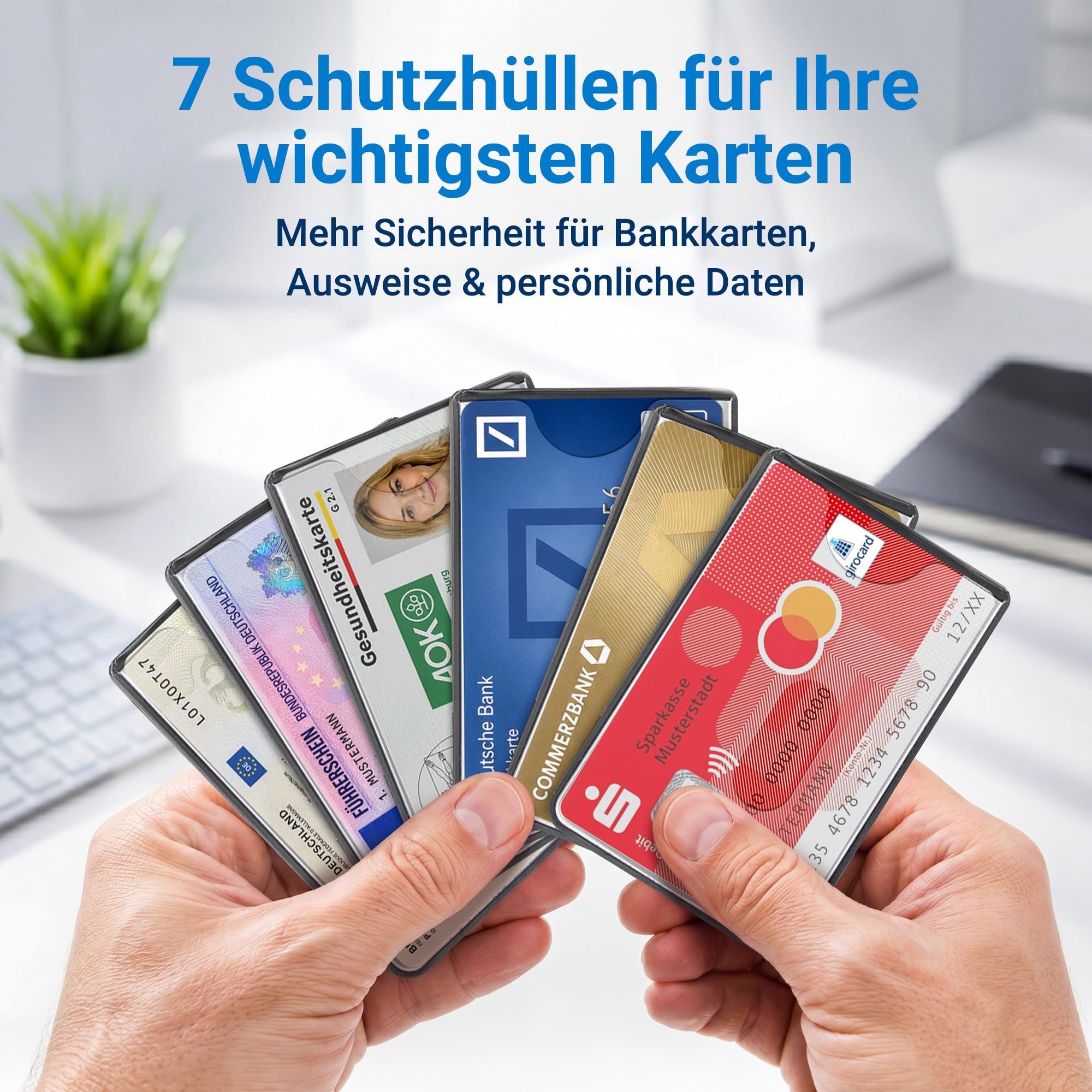 WallTrust RFID NFC Blocker Protective Cover - Pokrowiec ochronny na karty kredytowe, zestaw 3 sztuk, przezroczysta twarz, przezroczysty matowy, Jeu de 6, Klasyczny