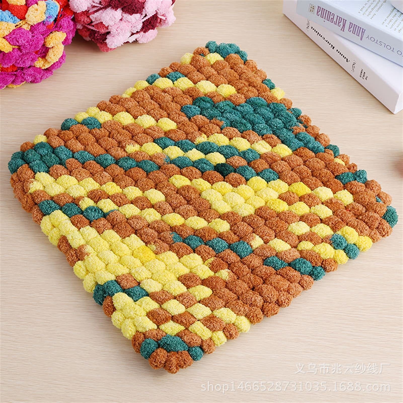 800g / Lote 6balls Rainbow Pompom Bolas Hilado Hilo de Punto Grueso Hilo de Ganchillo Bricolaje Suministros de cojín de la Manta de la Bufanda Ovillos Lanas (Color : M28)