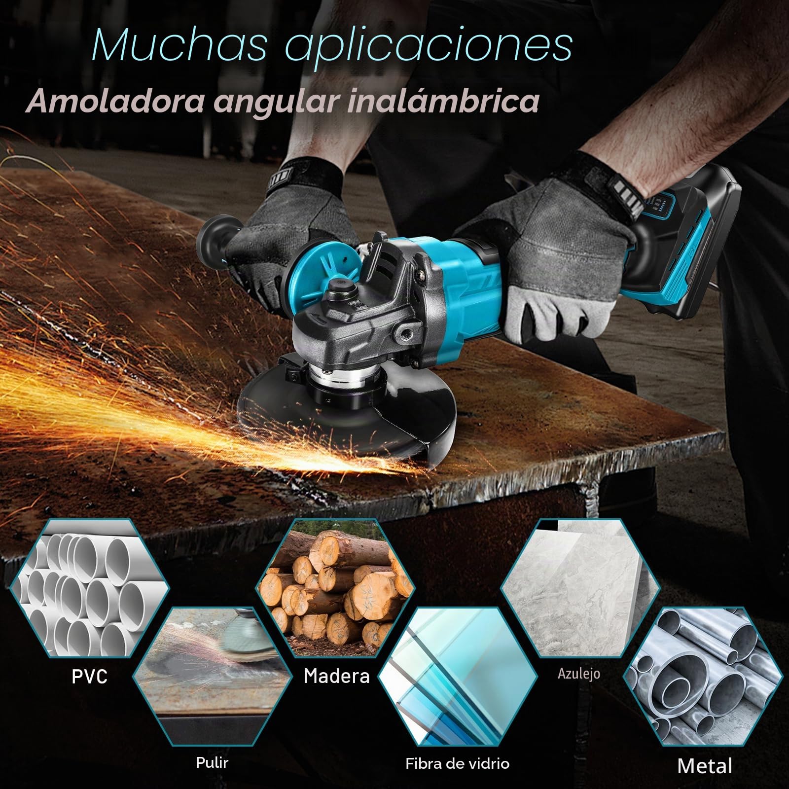 WingFly Amoladora Angular a Batería para Makita 18V, Mini-Amoladora Profesional, 125mm, Motor Sin Escobillas, Protección de Disco, para Cortar, Esmerilar, Pulir