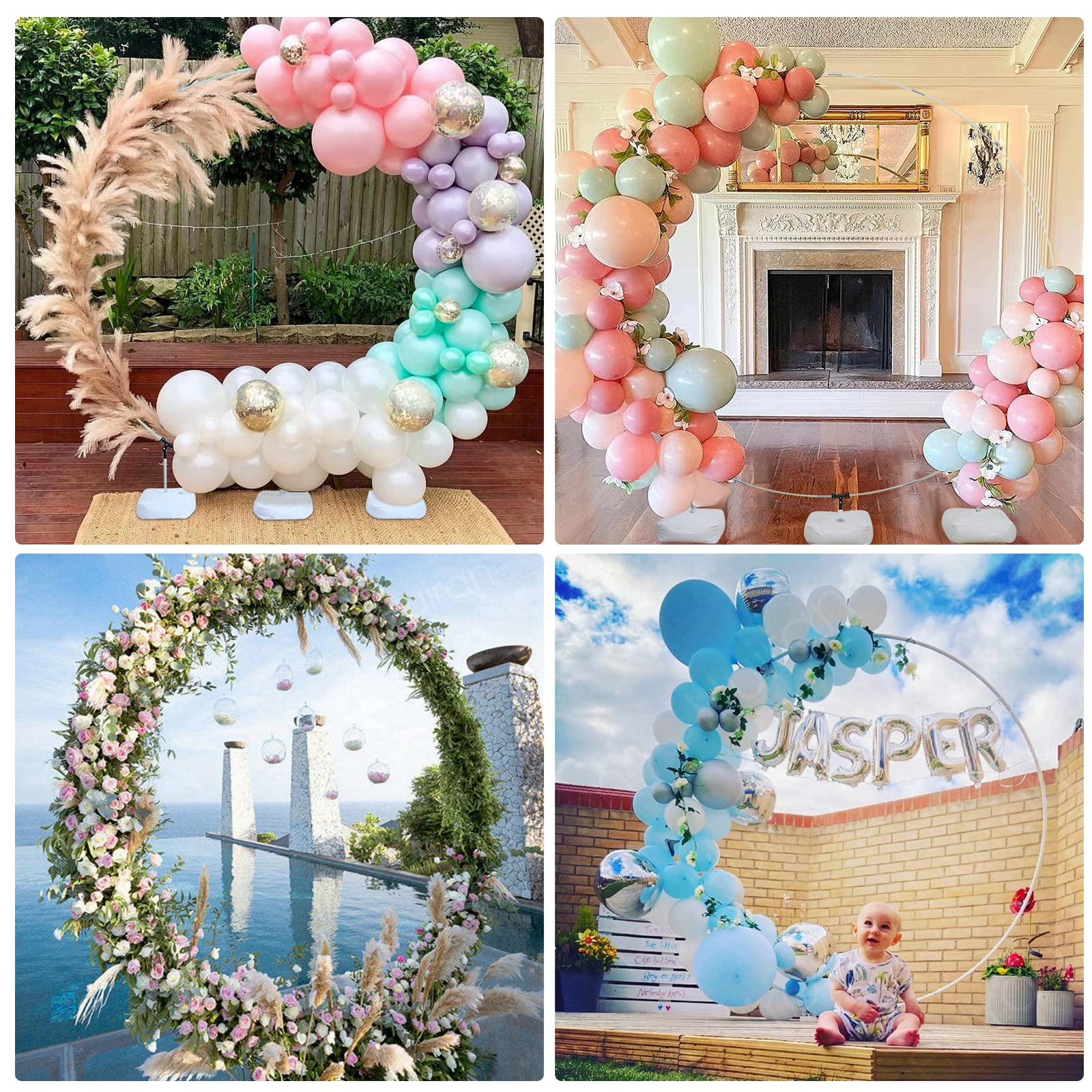 zestaw girlandy balonowej, mocny i wytrzymały, wielokrotnego użytku, stojak na balony w stylu retro, boho, ślub, baby shower, zaręczyny, rocznicę, urodziny, 250 cm