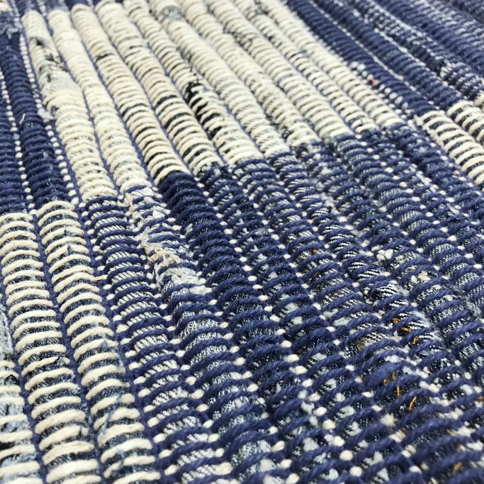 Amazon | LOOMAGE INDIA ハンドメイド デニムラグマット 【Ss-009