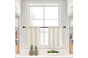 NICETOWN Linen Curtains 24" for Kitchen Sink Windows