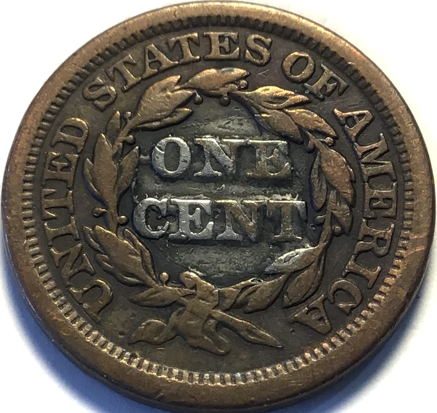 1851 P Braided Hair Large Cent Penny Good