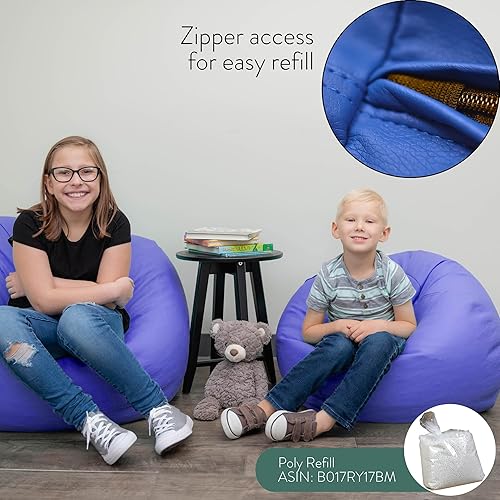 Miniatura 5 de Children's Factory Puf redondo de 26 pulgadas, puf con funda resistente al agua para niños, asiento flexible para aula primaria, fácil de limpiar,