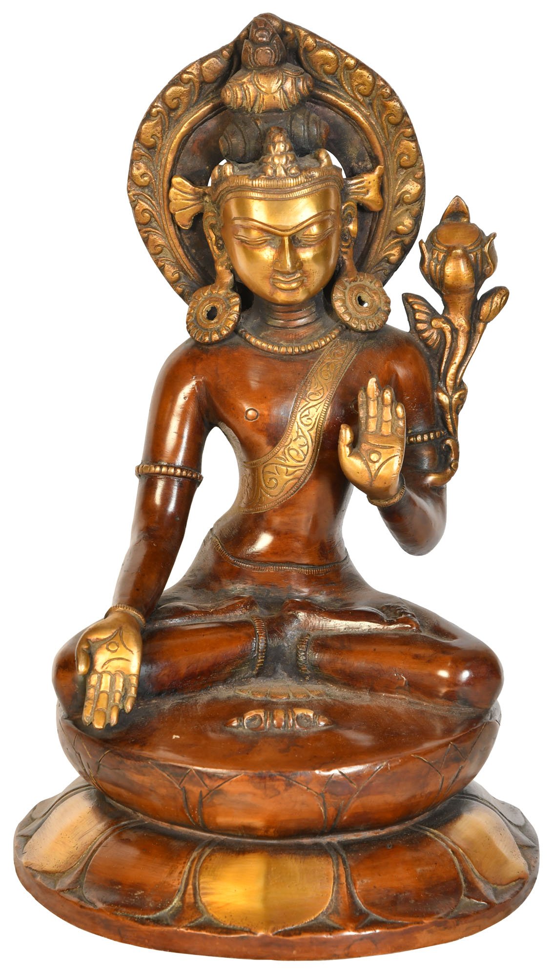 Amazon.co.jp: Crown Buddha in Varada Mudra with Dorje（チベット