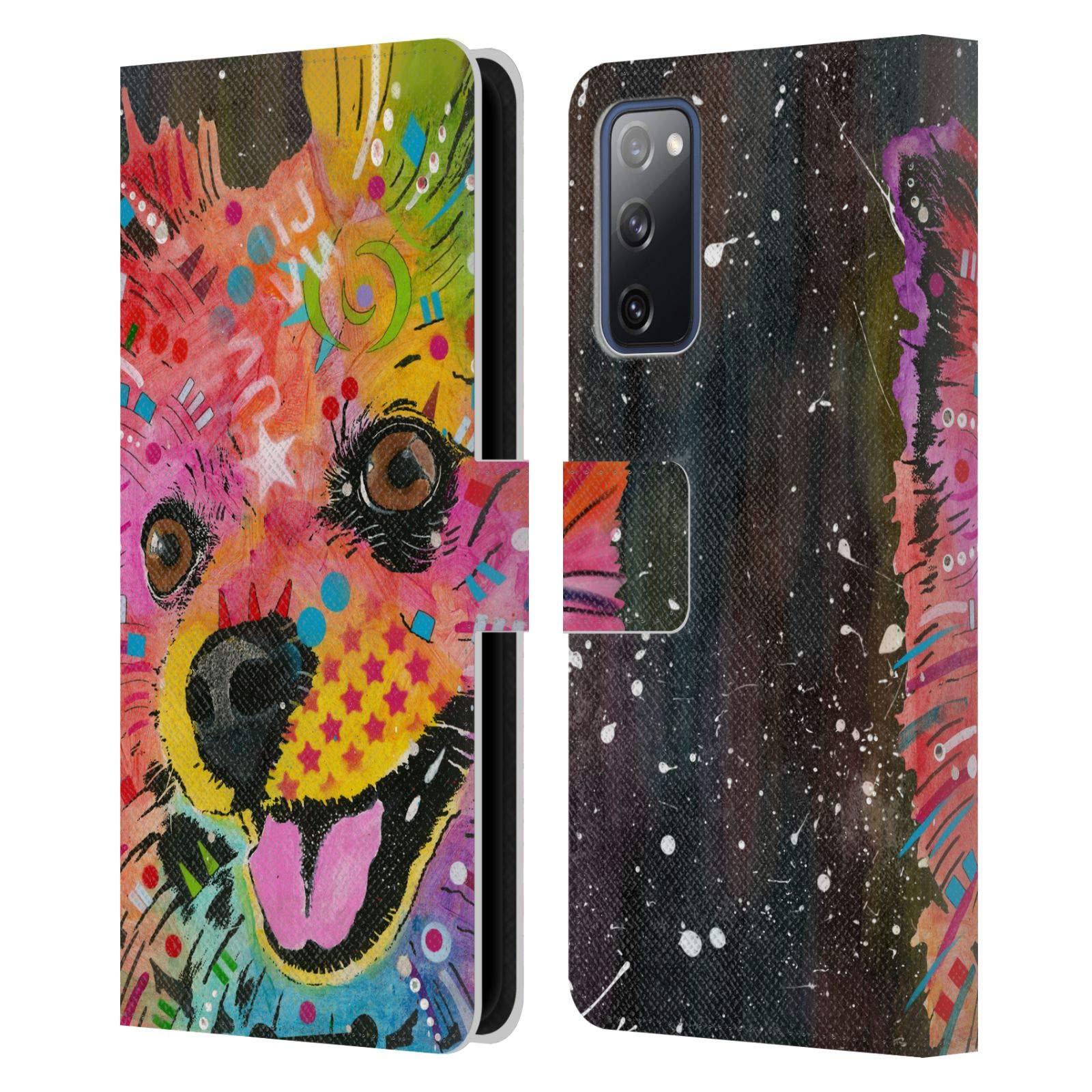 Head Case Designs Officially Licensed Dean Russo Pomeranian Dogs Leather Wallet Case Compatible with Samsung Galaxy S20 FE / 5G