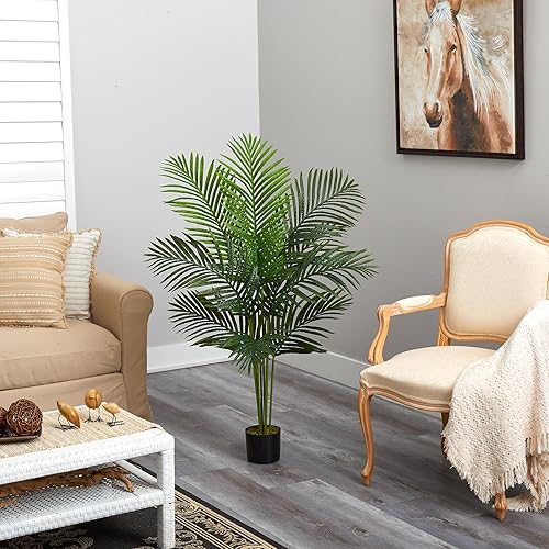 Miniatura 10 de Nearly Natural 5260 Paradise - Palmera artificial, 5.5 pies, verde, 72 x 9 x 9 pulgadas