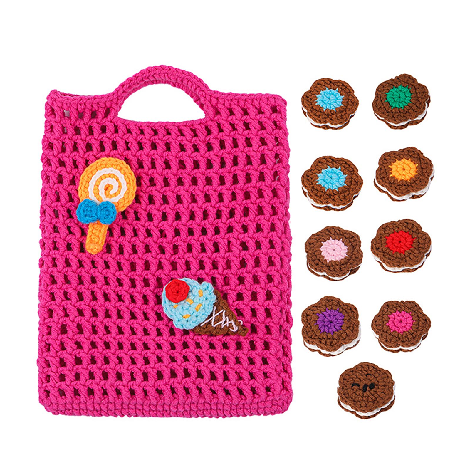 Tsophreniq Flower Handbag Set for Beginner with Video Tutorial Instruction Tortoises Crochet Sret with Knitting Accessories Yarn Hook Knitting Tool