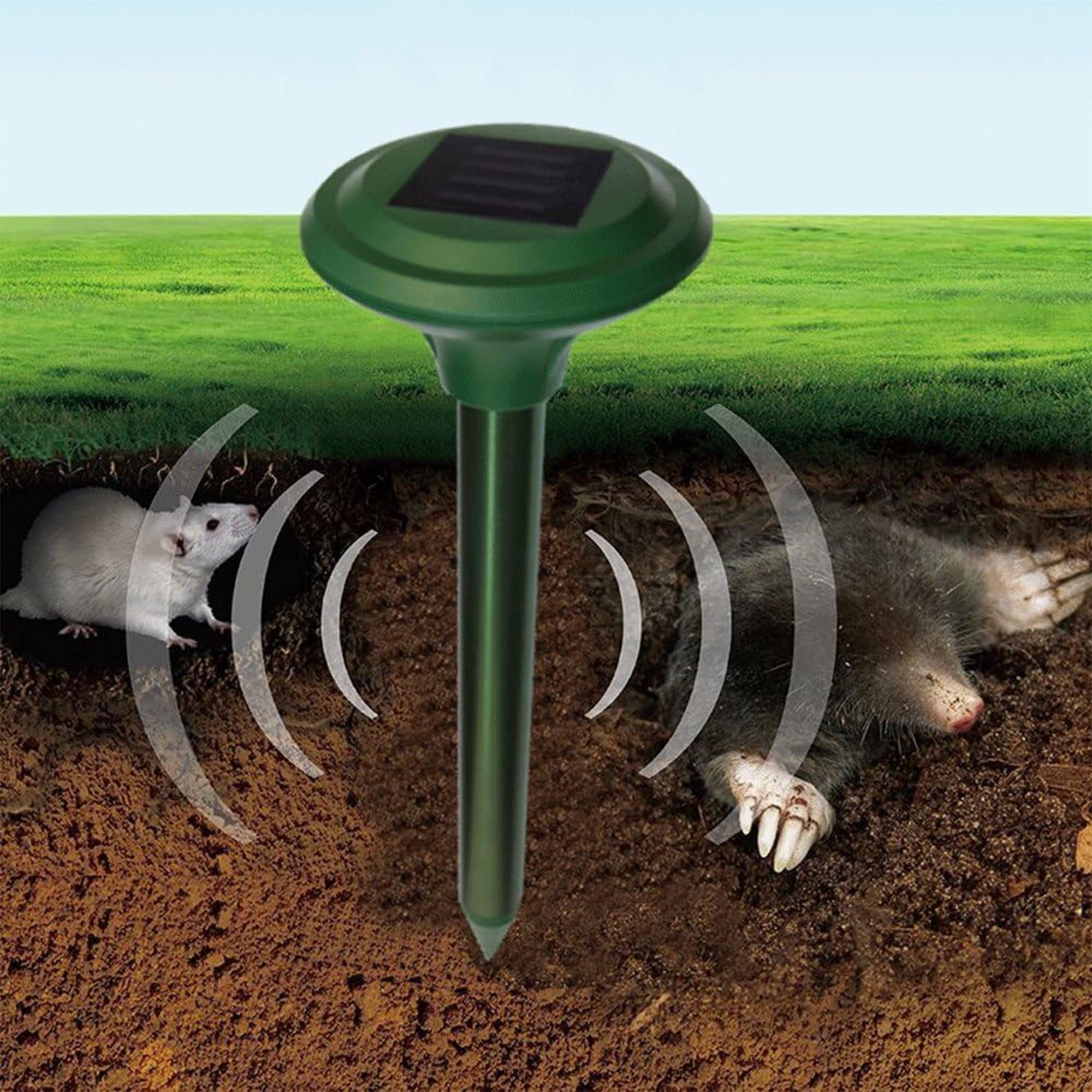 2 Repelentes Solares De Topos (ultrasónico, Resistente Al Agua)