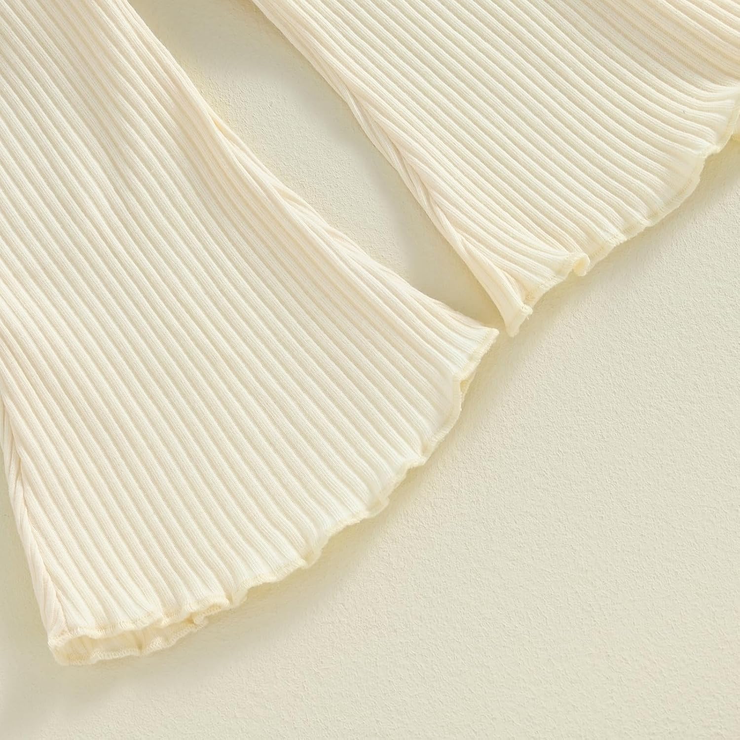 Baby Birthday Girl Outfit Birthday Girl Print Ribbed Ruffle Sleeve Shirt Solid Flare Pant Leggings Fall 2pcs Clothes - Image 8