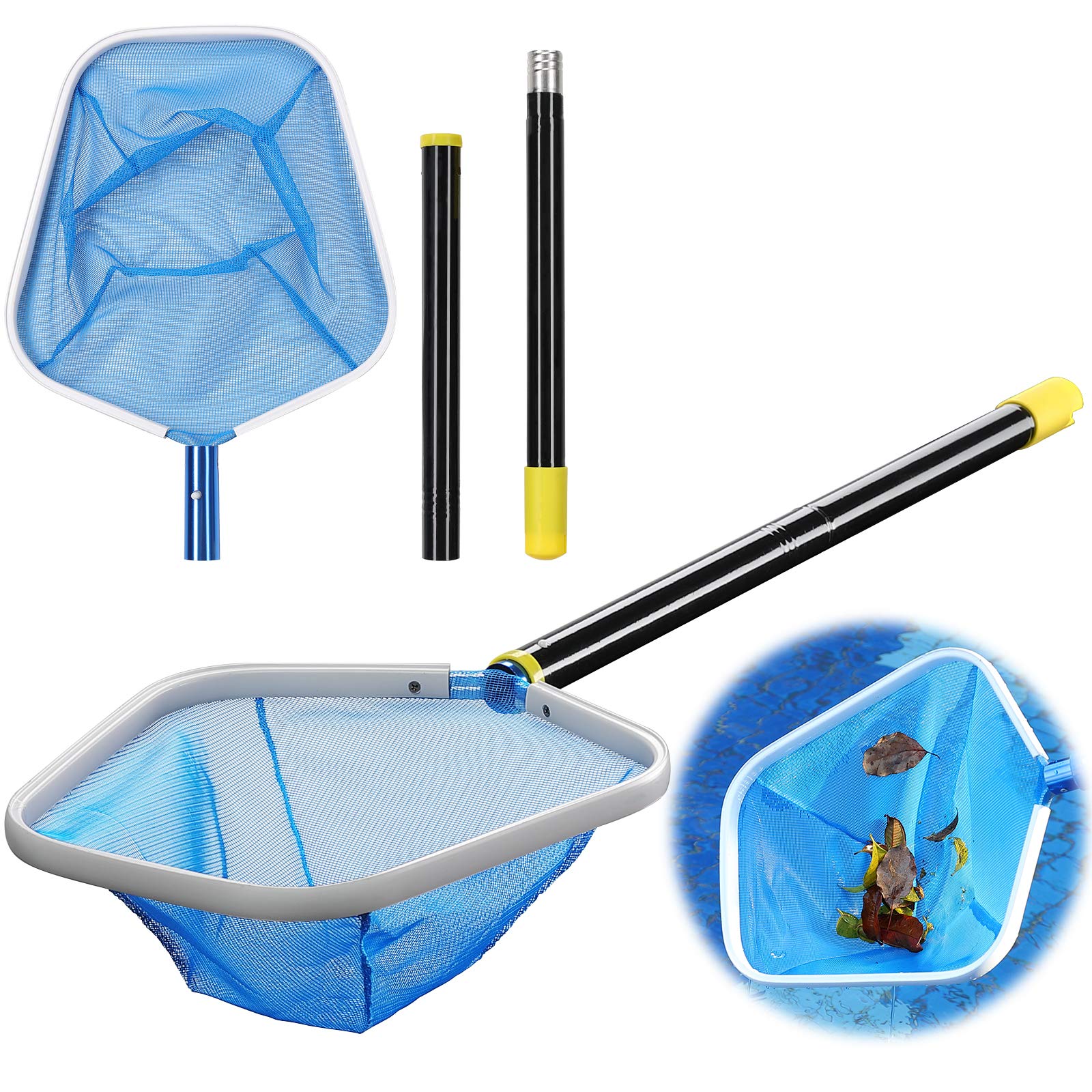 Buy Pool Net Skimmer with Pole, Pool Leaf Hand Skimmer Net with 4FT