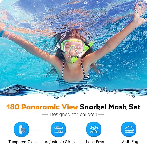 Miniatura 2 de Juego de esnórquel para adultos, equipo de esnórquel antivaho, vista panorámica, máscara de natación con parte superior seca, kit de esnórquel con