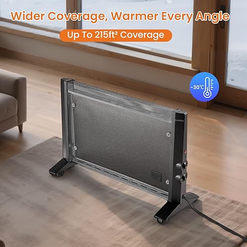 Miniatura 6 de Calentador de espacio para uso en interiores, habitación grande, calentador eléctrico infrarrojo de 1500 W para dormitorio, oficina, protección