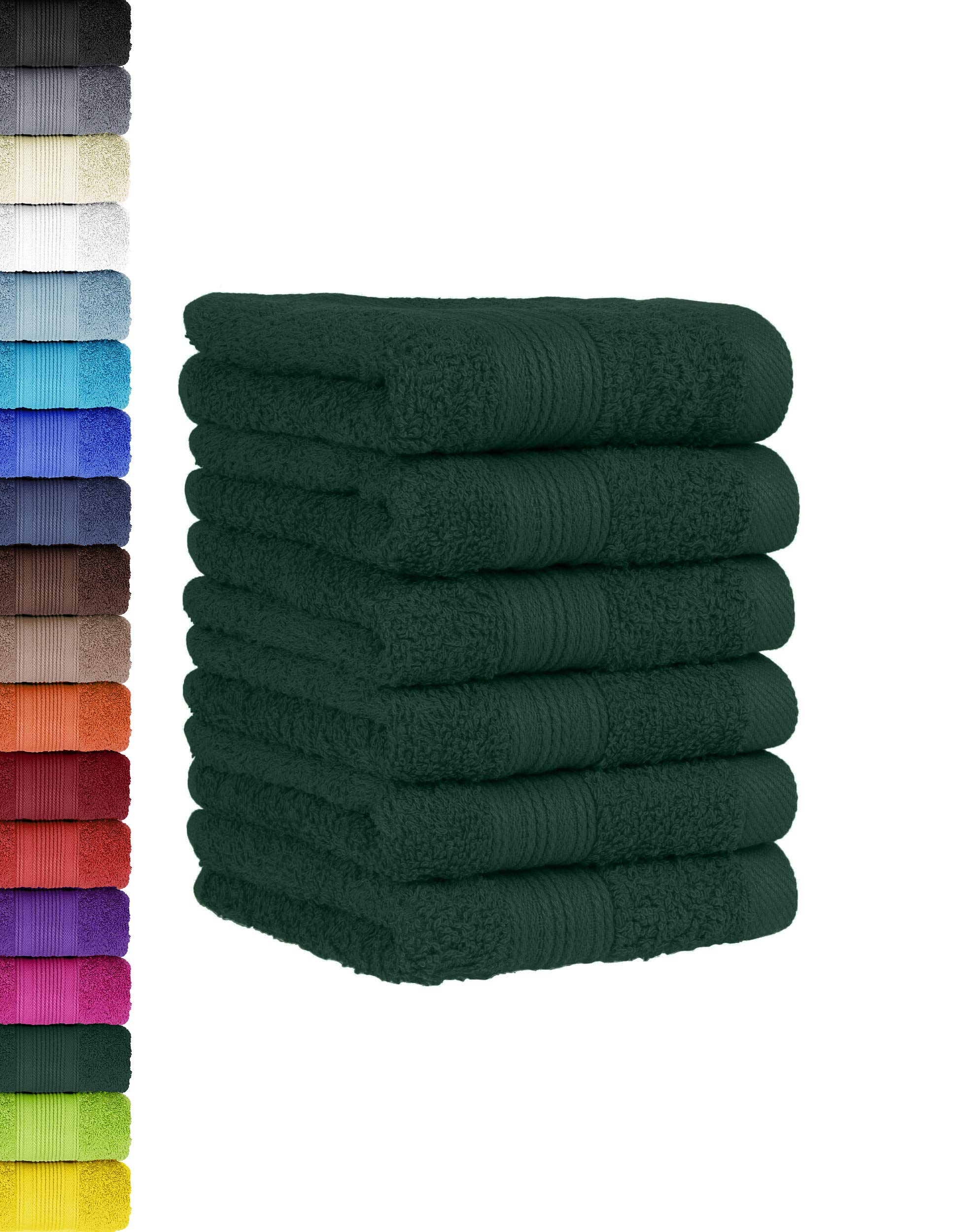 BaSaTex - 6er Pack Handtuch Set für Gäste - Handtücher mit Aufhängeschlaufe aus weicher Baumwolle - Öko-Tex Standard 100