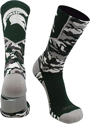 Miniatura 12 de TCK NCAA Woodland Camo Crew Socks – Officially Licensed Collegiate Fan Gear – Durable Cushioned Moisture Wicking Socks