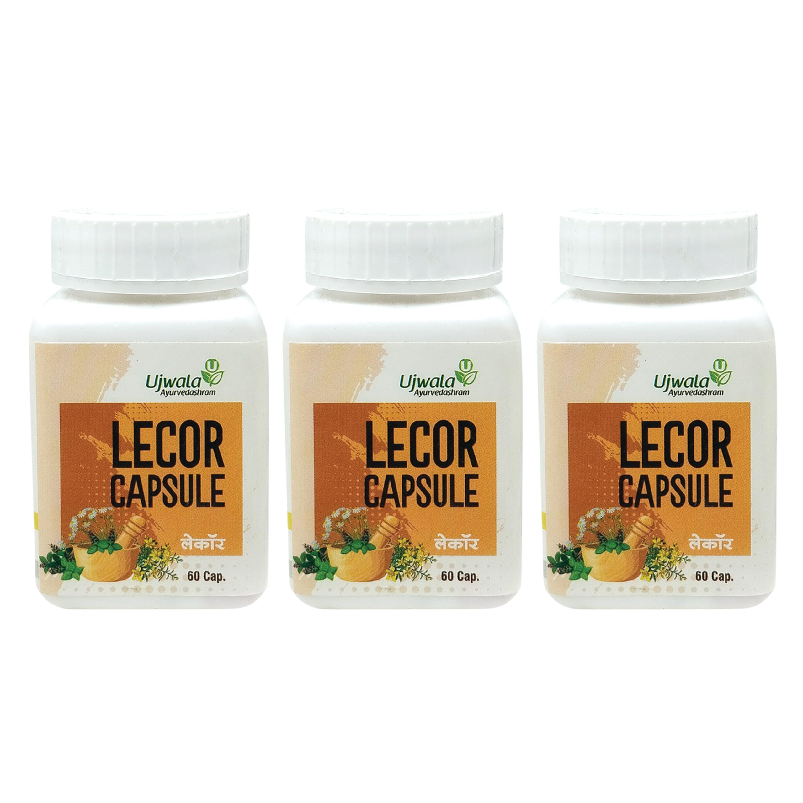 Lecor Capsule Pack of 3 (60 Cap) | Ayurvedic Medicine for Vitiligo | Leukoderma Treatment | Need to use with Combination of Livcon Capsule and Lecor Oil |