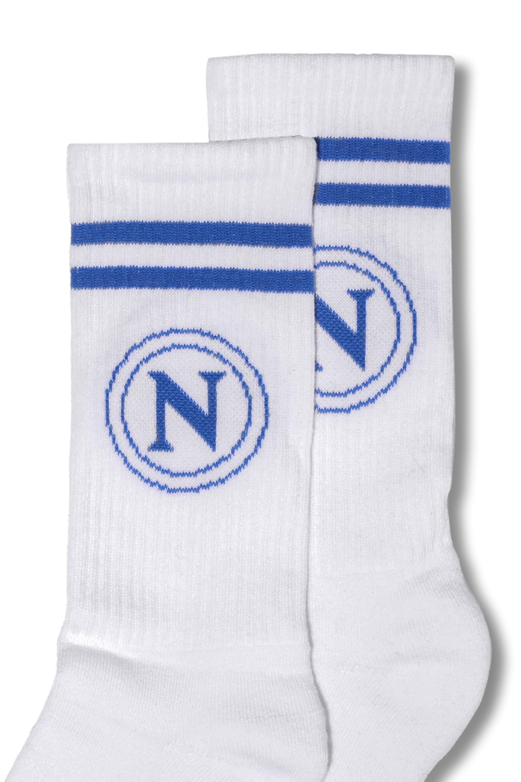 hermet SSC Napoli, Set 2 Paia Calze, Pacco da 2, Calze con Logo, Taglia 35/38, Bianco Nero, Prodotto Ufficiale