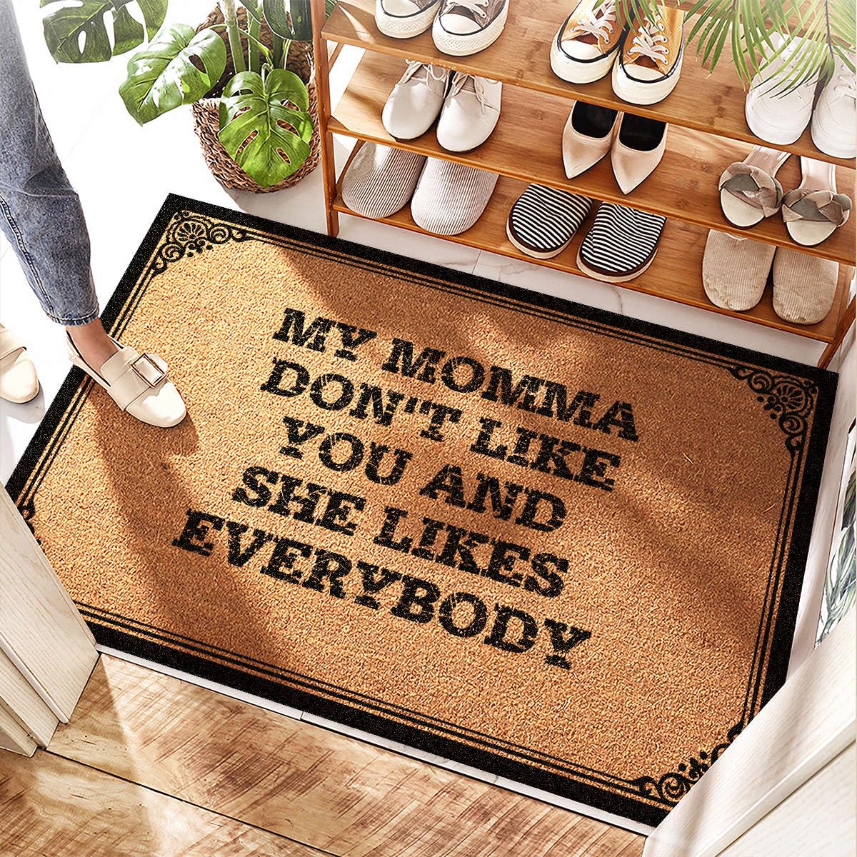 Tapis d'entrée extérieur en jute, le cadeau de crémaillère idéal et plein d'humour