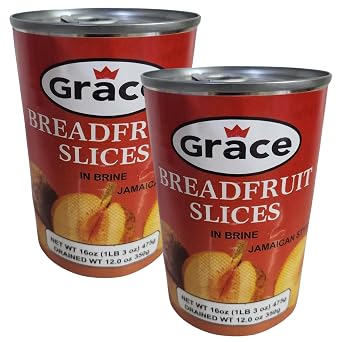 Jamaican Breadfruit Slices Pack Of 2 x 475g Tin This Versatile and Nutritious Superfood, Breadfruit in Brine