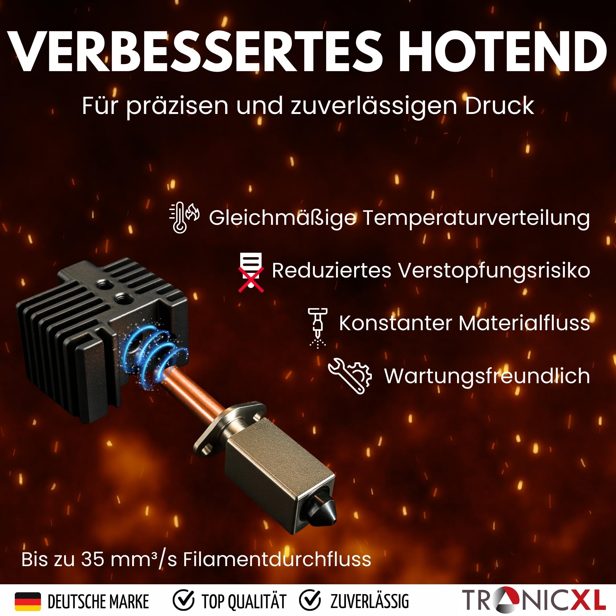 TronicXL Zestaw do drukarki 3D Bambu Lab P1P, P1S, X1, X1C, X1E, przekładnia ekstruder + zestaw Hotend 3.0 + 2 x dysza 0,4 mm, blok grzewczy do bambusa, akcesoria do druku 3D, część zamienna