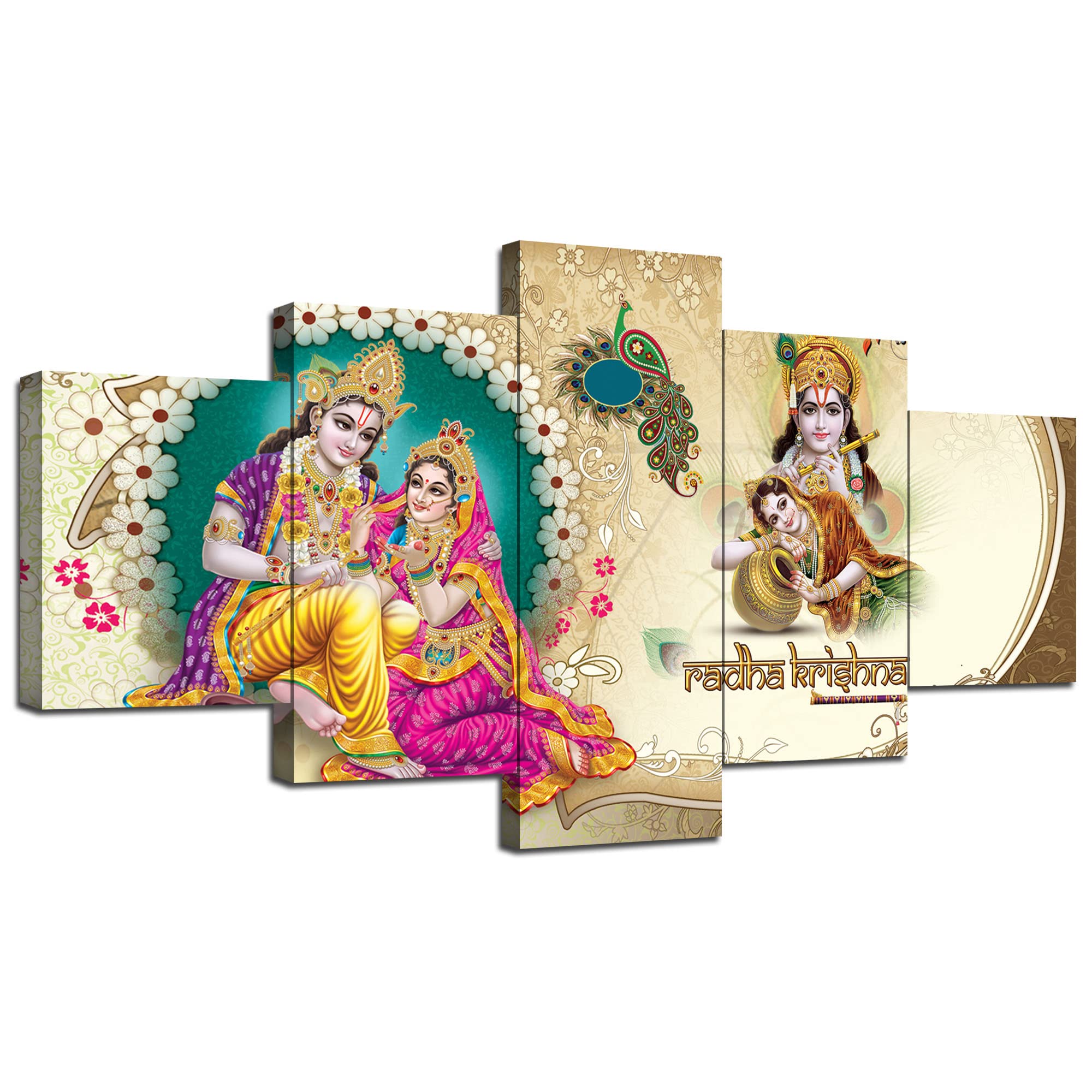 Buy Radha Krishna Wall Art, Picture Indian Krishna Canvas Art, Indian ...