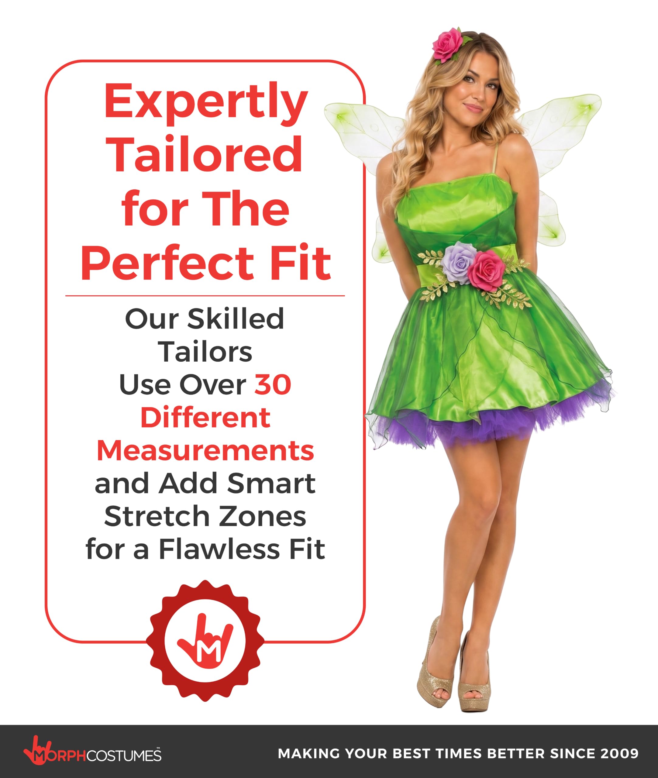 Fun Shack Deguisement Fee des Bois Femme, Costume Fee Halloween Femme | Robe Verte, Ceinture, Ailes Scintillantes & Bandeau, Look de Fée des Bois, Parfait pour Halloween, Idéal pour se Déguiser