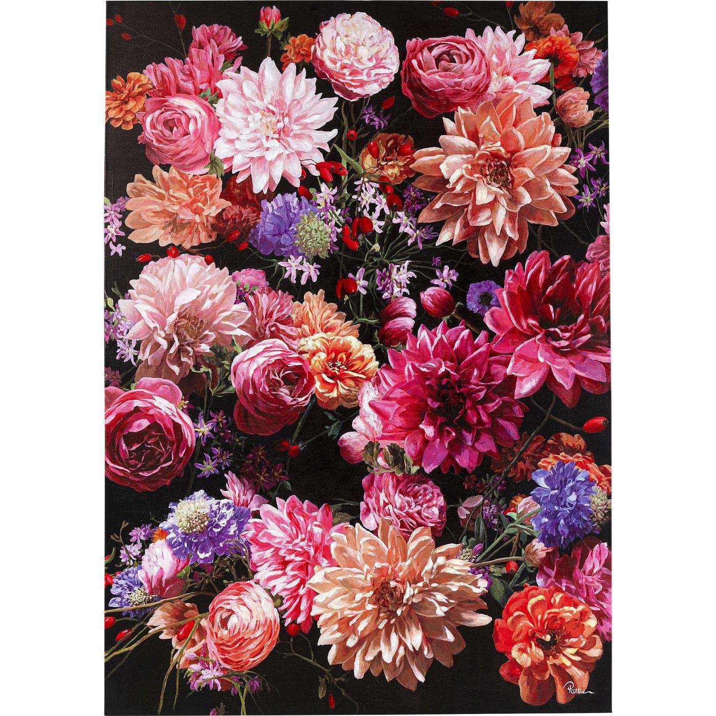 Kare Design Bild Touched Flower Bouquet, Pink, Baumwollleinwand, Massivholz Rahmen, 200x140x3,5cm
