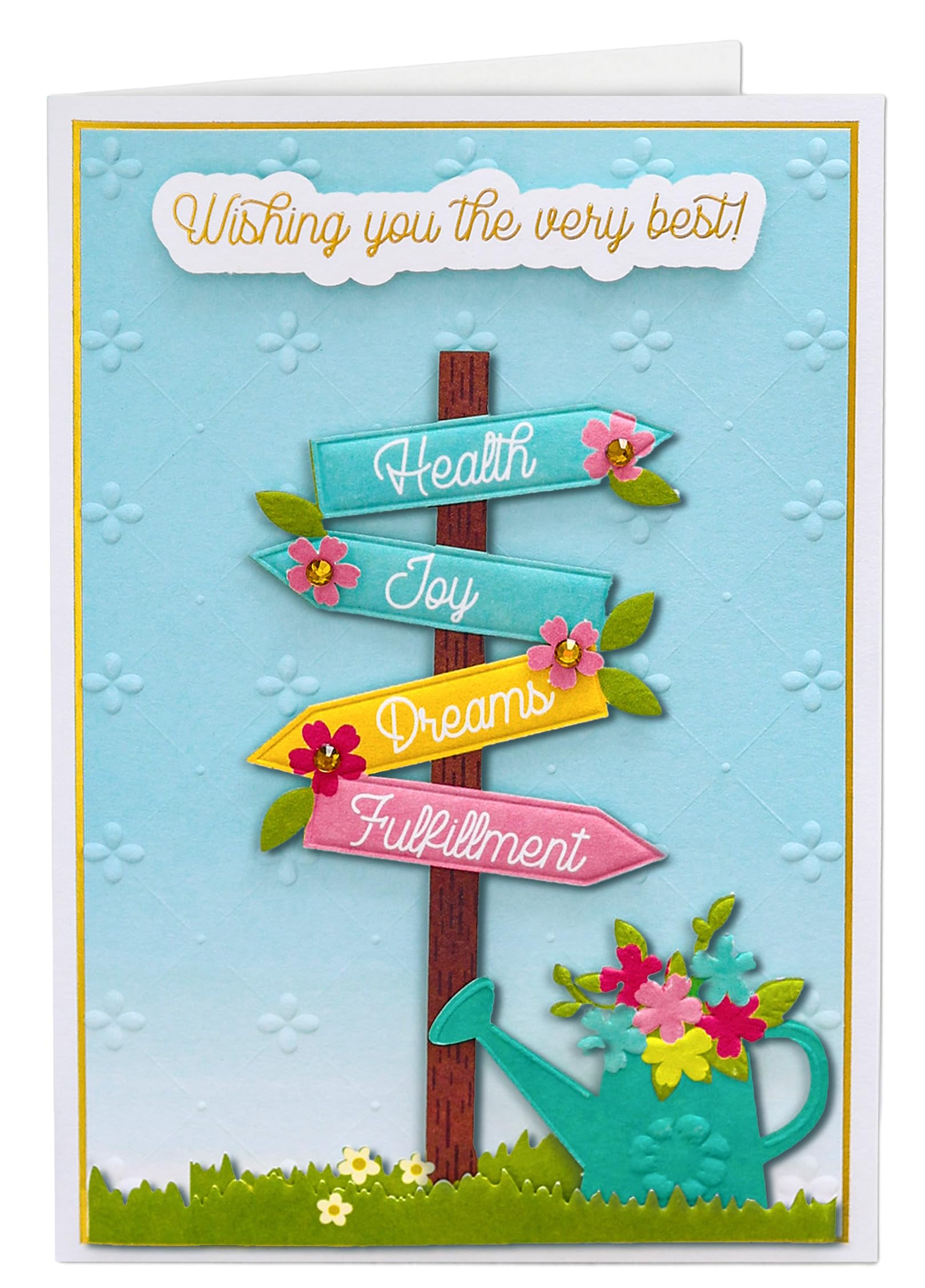 Joli Coon 3D Leaving Card SIGNATURE guidepost - Wishing you the very best card with premium envelope and golden seal sticker - 17 x 11,5 cm — image 1