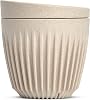 HUSKEE Coffee Cups with Lids - Reusable Coffee Cup with Unique Fins for Espresso, Cappuccino, Americano, Mocha - Insulated & Portable Latte Cups Made with Repurposed Coffee Husks - 6 oz., Natural