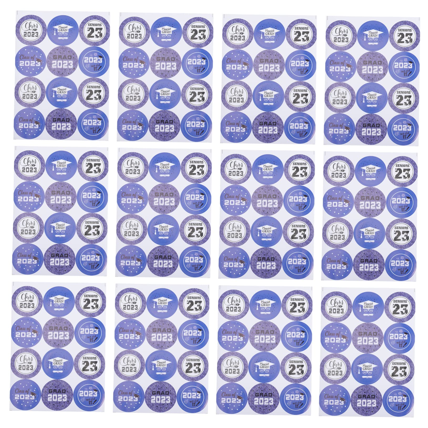 LALAFINA 80pezzi Etichette Adesive Per Laurea Da Stickers Sigillanti e Per Feste e Regali Facili Da Applicare e Rimuovere Senza Residui