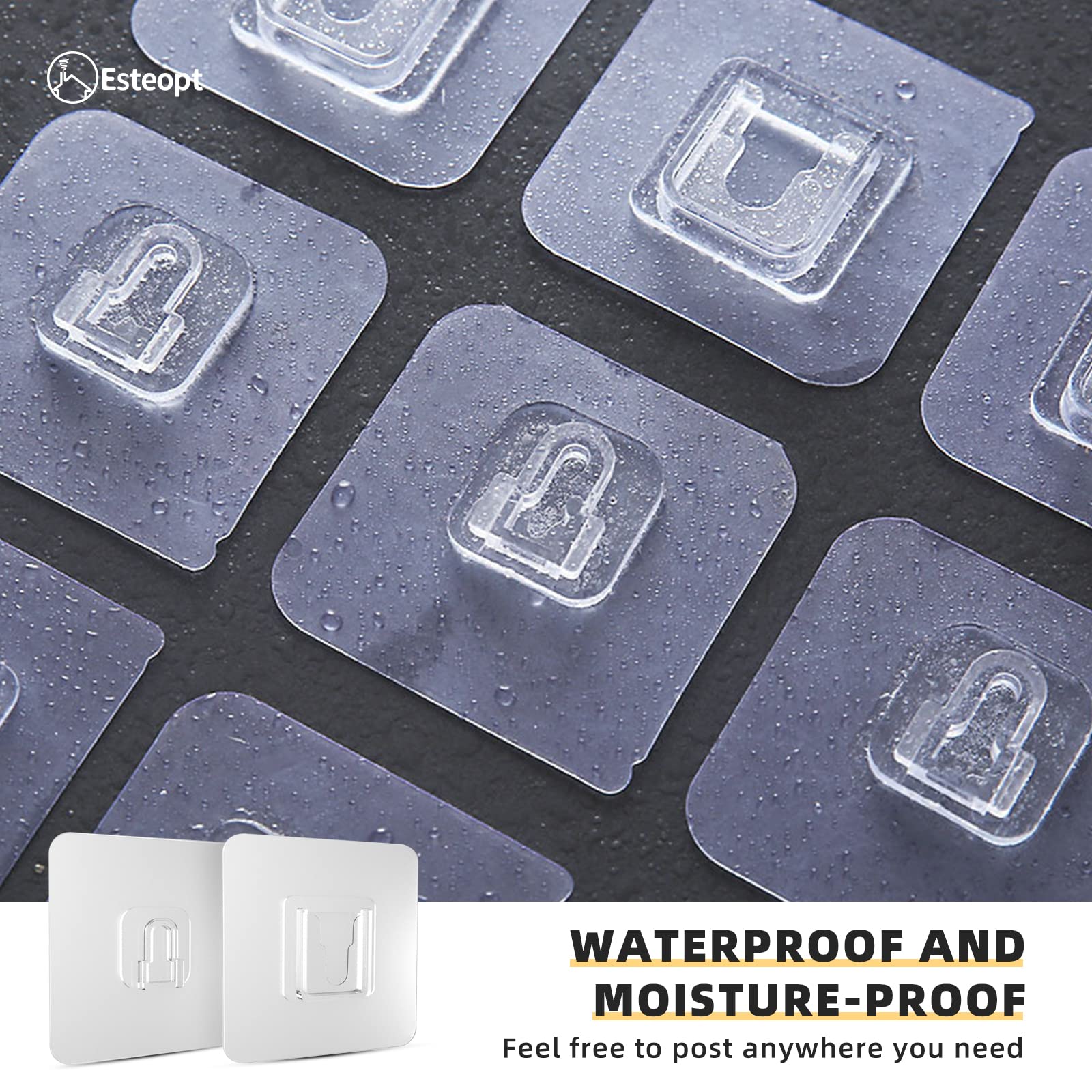 WEKAMOS Klebehaken 20 Stück - Transparente Wandhaken Ohne Bohren