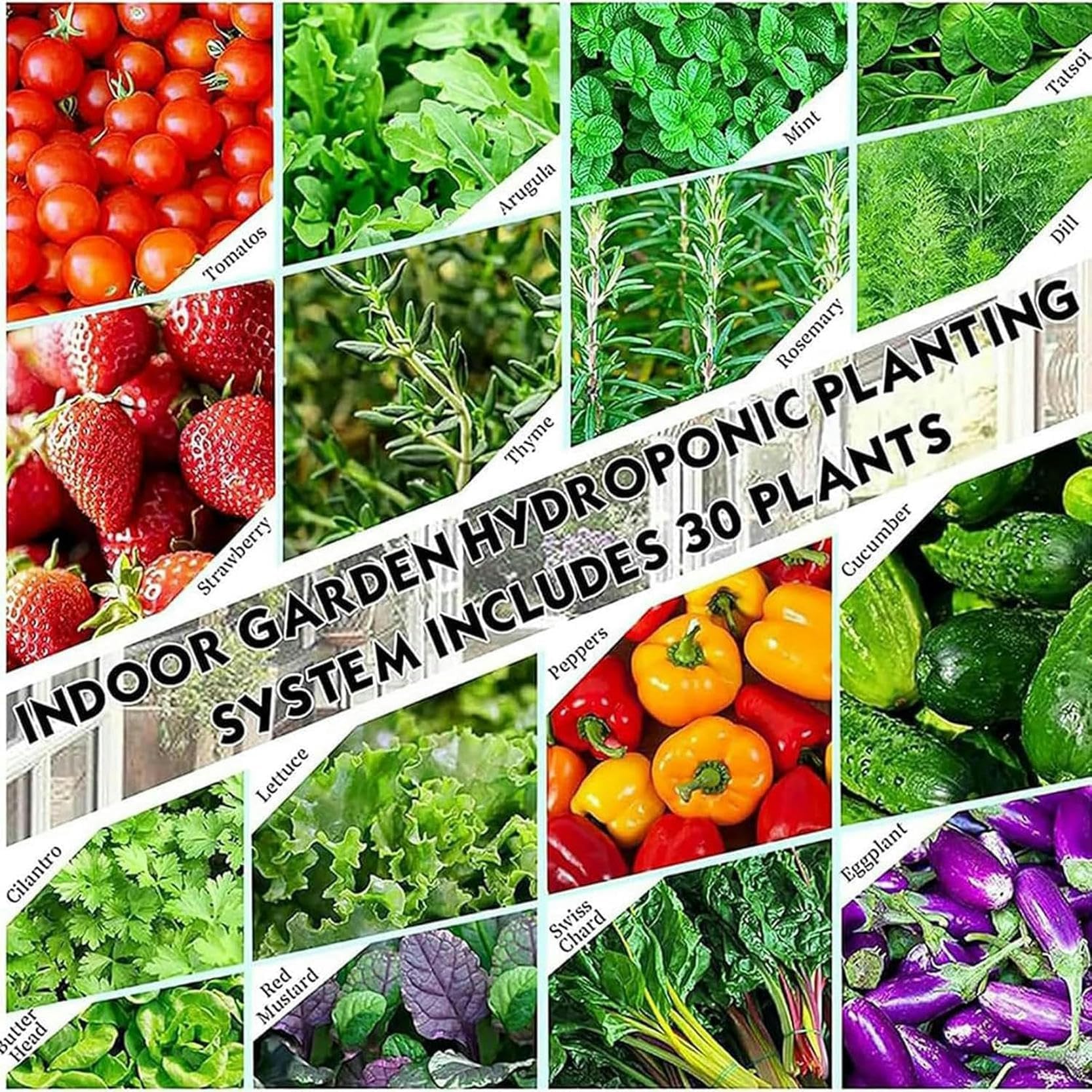 Cultivo hidropónico, Torre hidropónica de 15/20/25/30 cápsulas, Kit de Cultivo aeropónico, plantación de acuaponía, Frutas y Verduras de 30 Agujeros